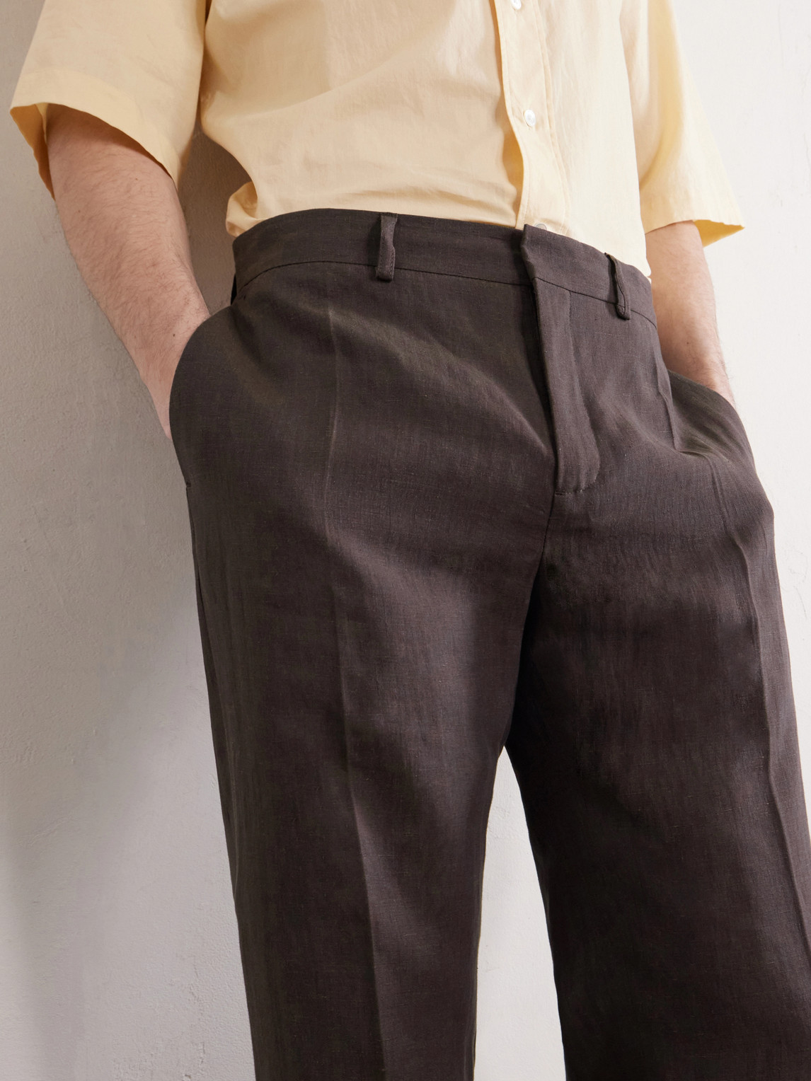 Linen Tailored Wide Trousers
