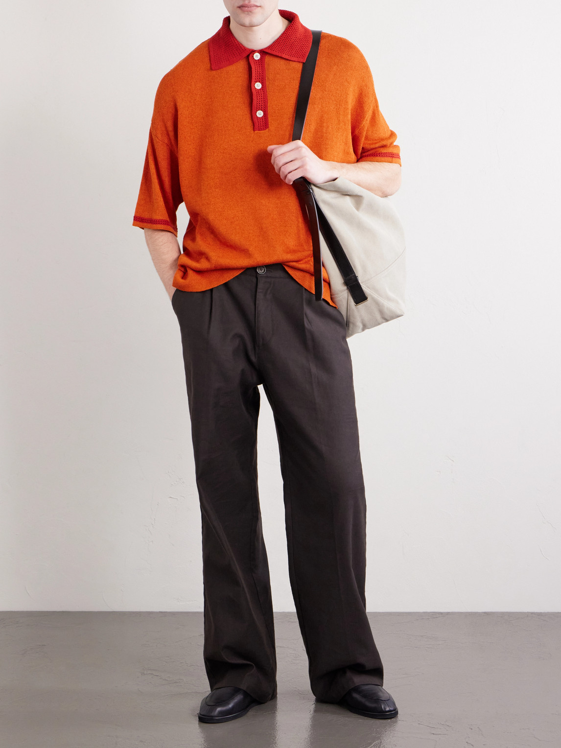 Open-Knit Organic Cotton And Linen-Blend Polo Shirt
