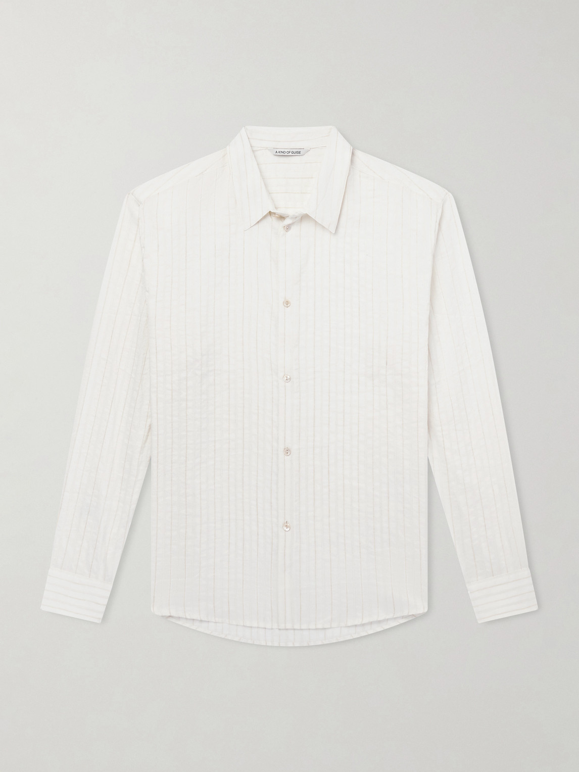 Fulvio Pinstriped Cotton, Silk And Linen-Blend Shirt