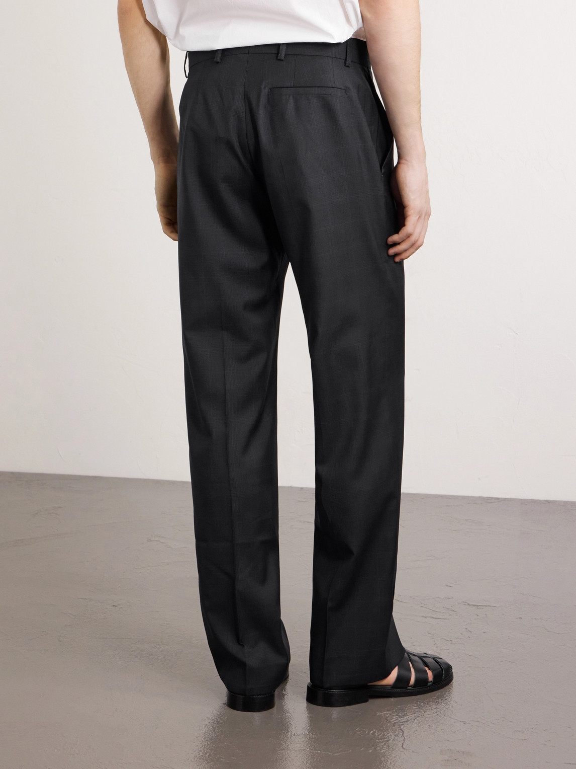 Virgin Wool Tailored Wide Trousers