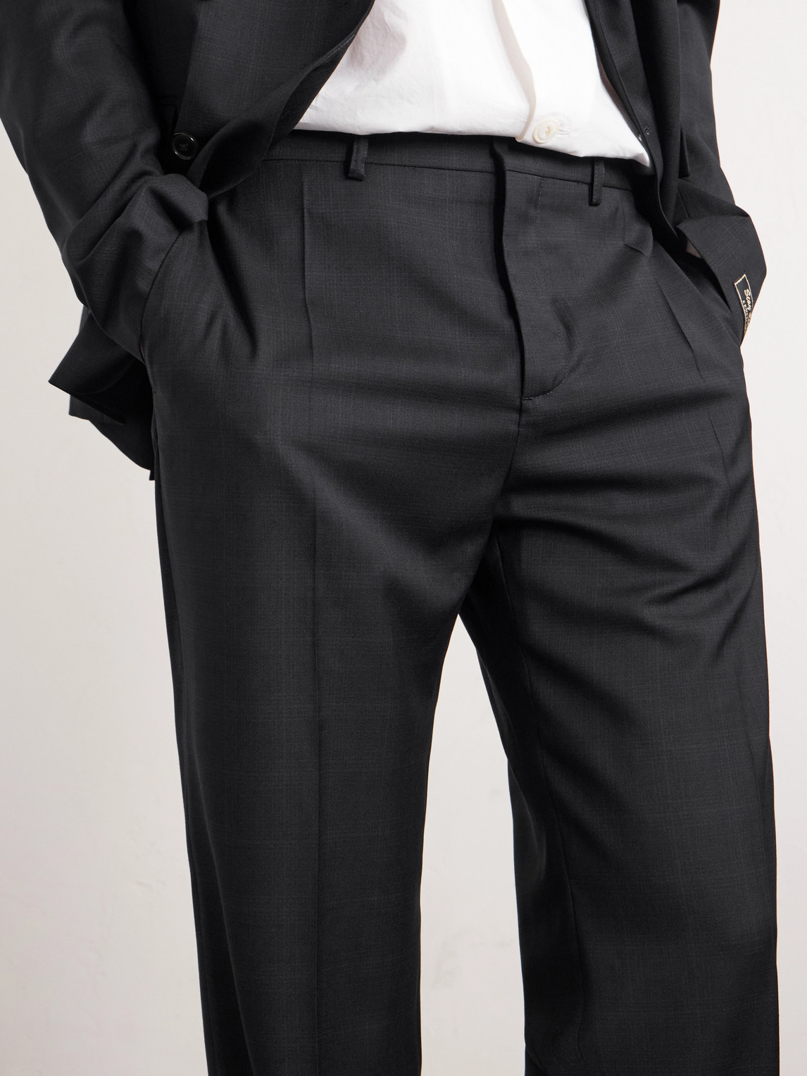 Virgin Wool Tailored Wide Trousers