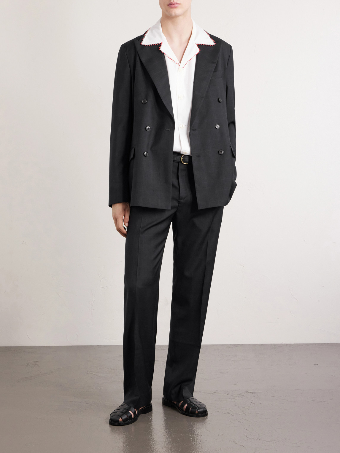 Virgin Wool Tailored Wide Trousers