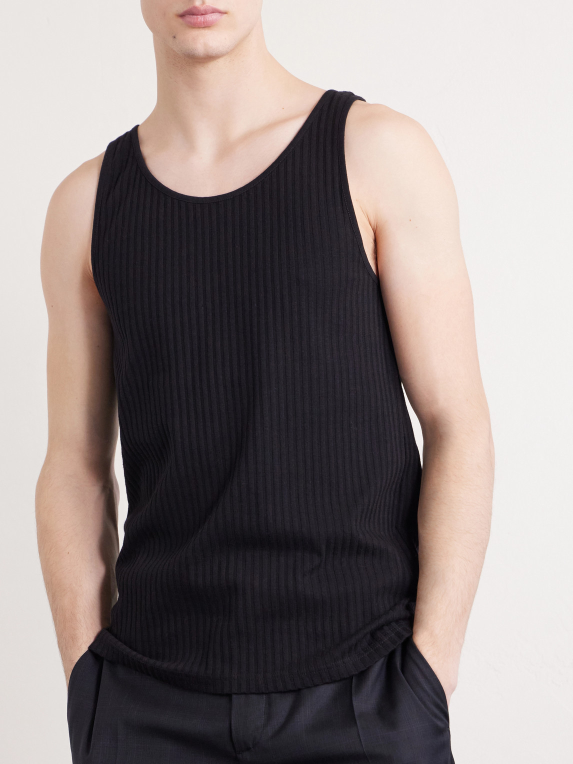 Tomaso Ribbed Stretch-Cotton Jersey Tank Top