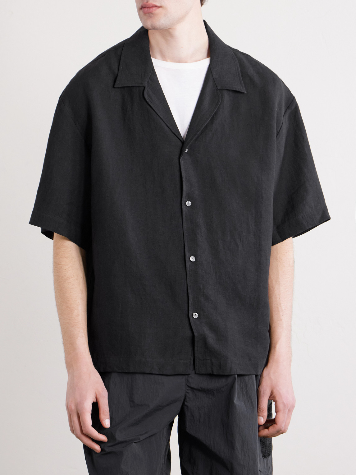 Samata Camp-Collar Linen Shirt