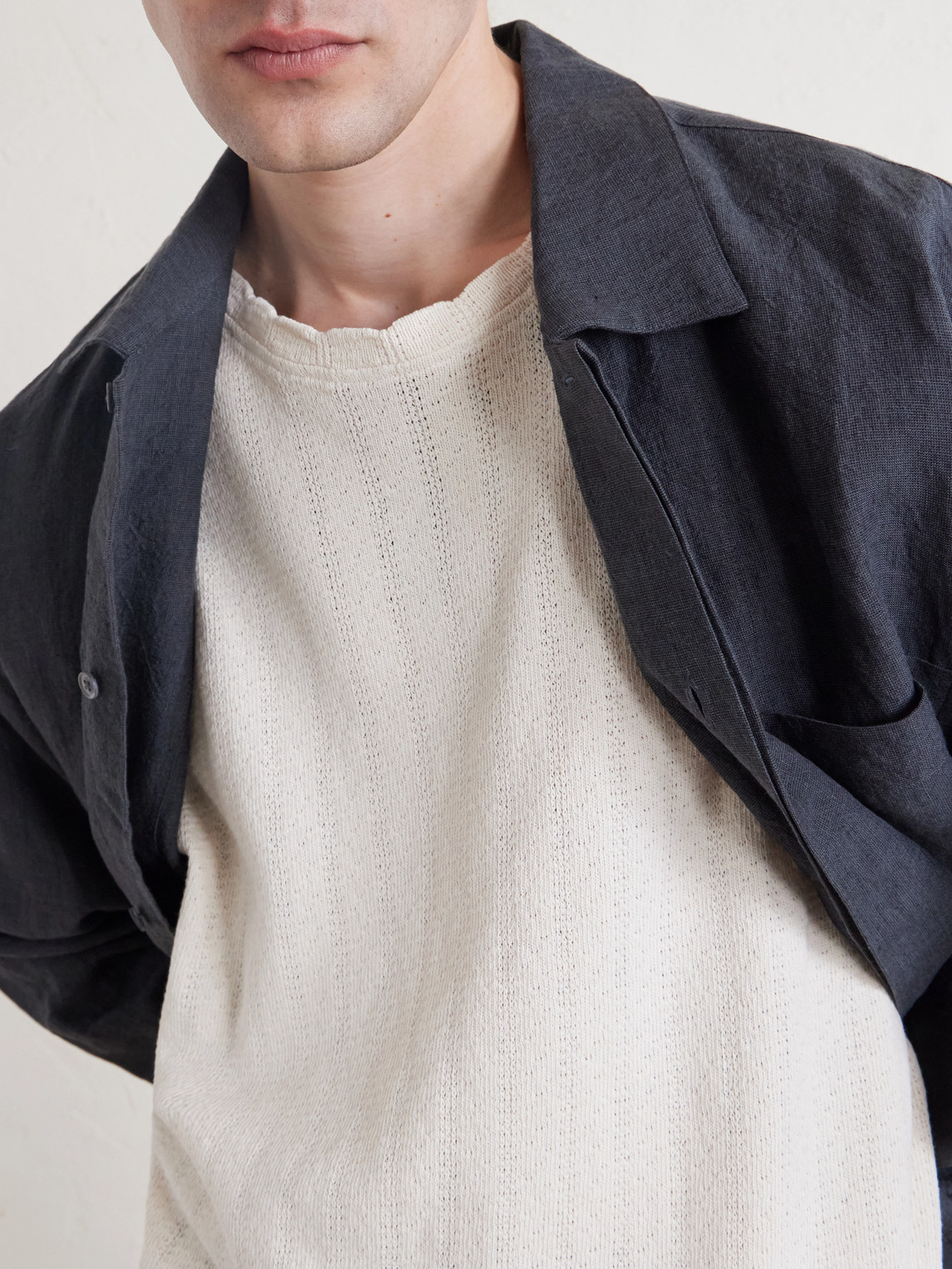 Thuy Pointelle-Knit Cotton And Linen-Blend T-Shirt