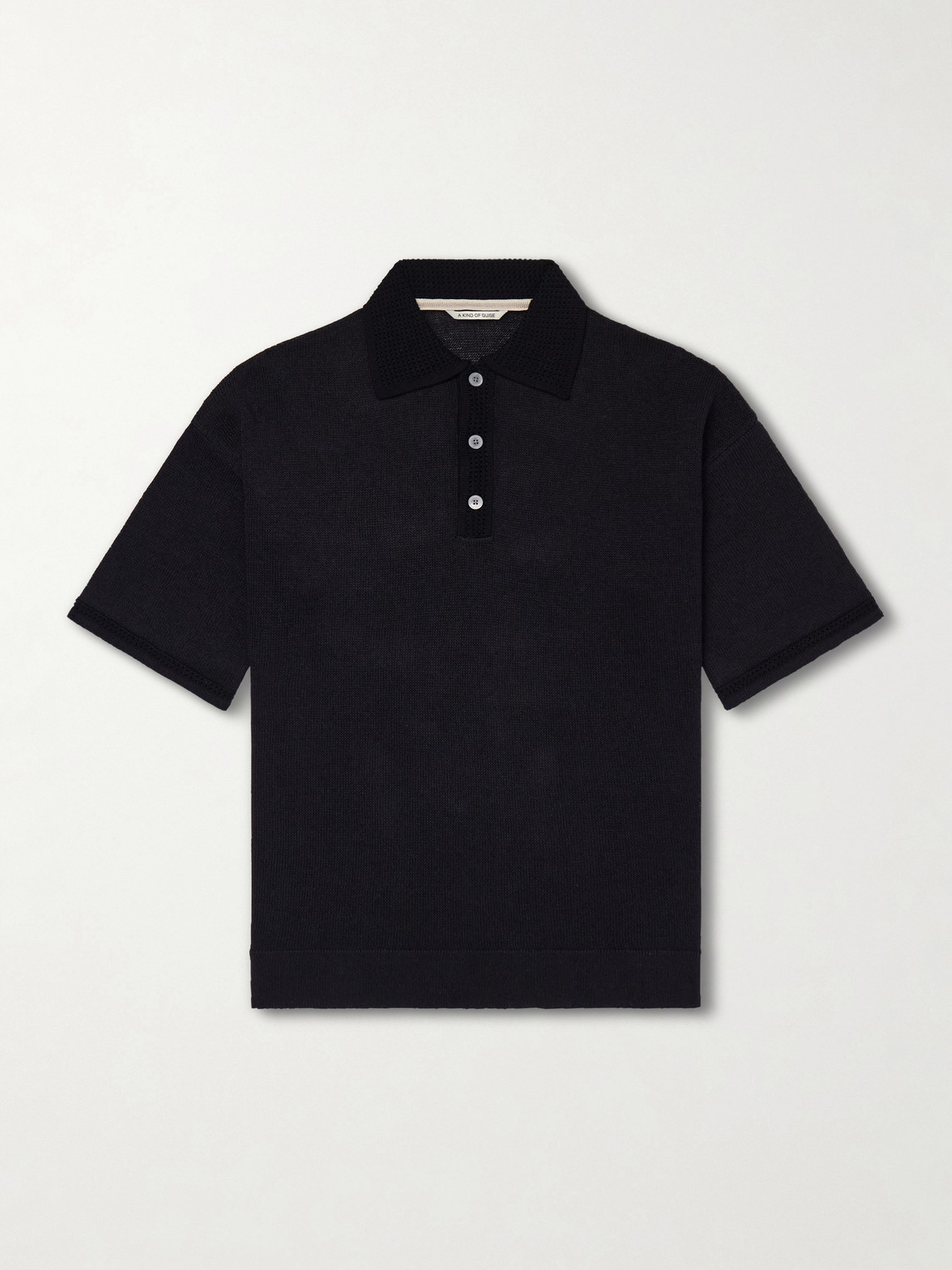 A Kind Of Guise Open-Knit Organic Cotton and Linen-Blend Polo hirt - Men - Women's Clothing