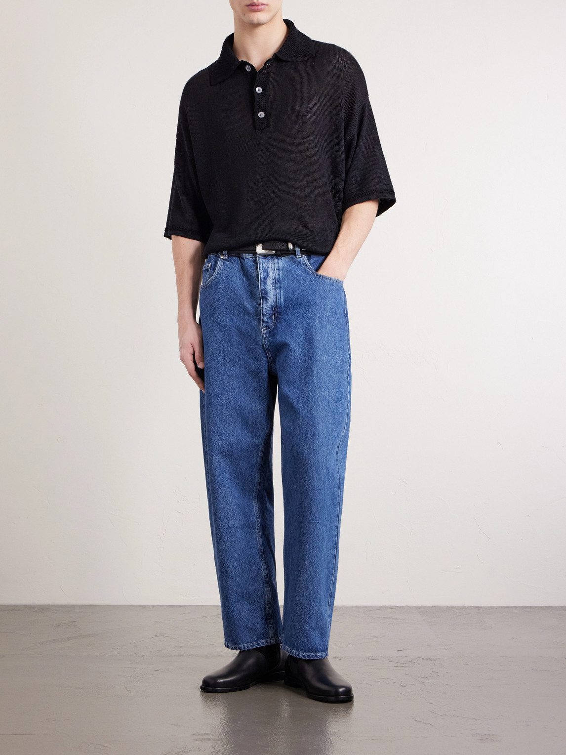 Open-Knit Organic Cotton And Linen-Blend Polo Shirt