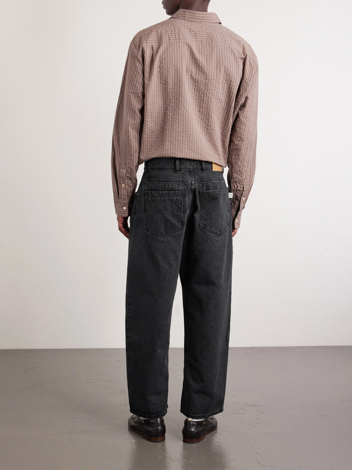 Straight-Leg Pleated Organic Jeans
