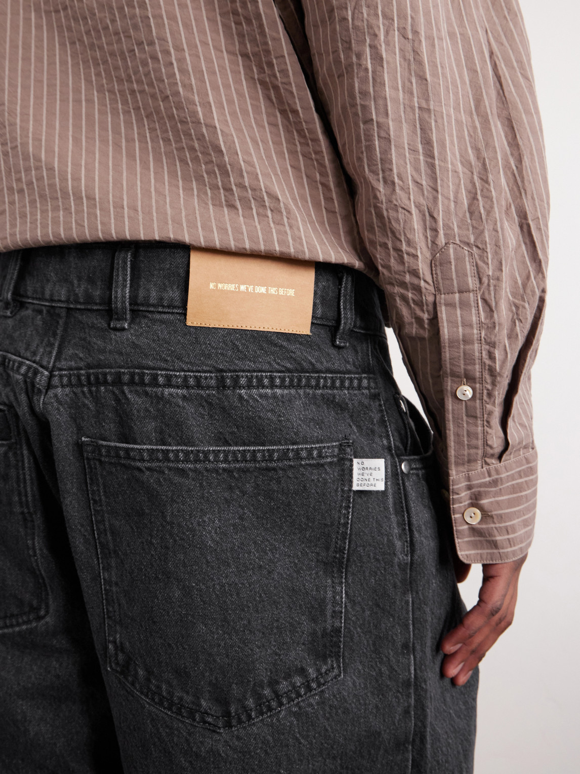 Straight-Leg Pleated Organic Jeans