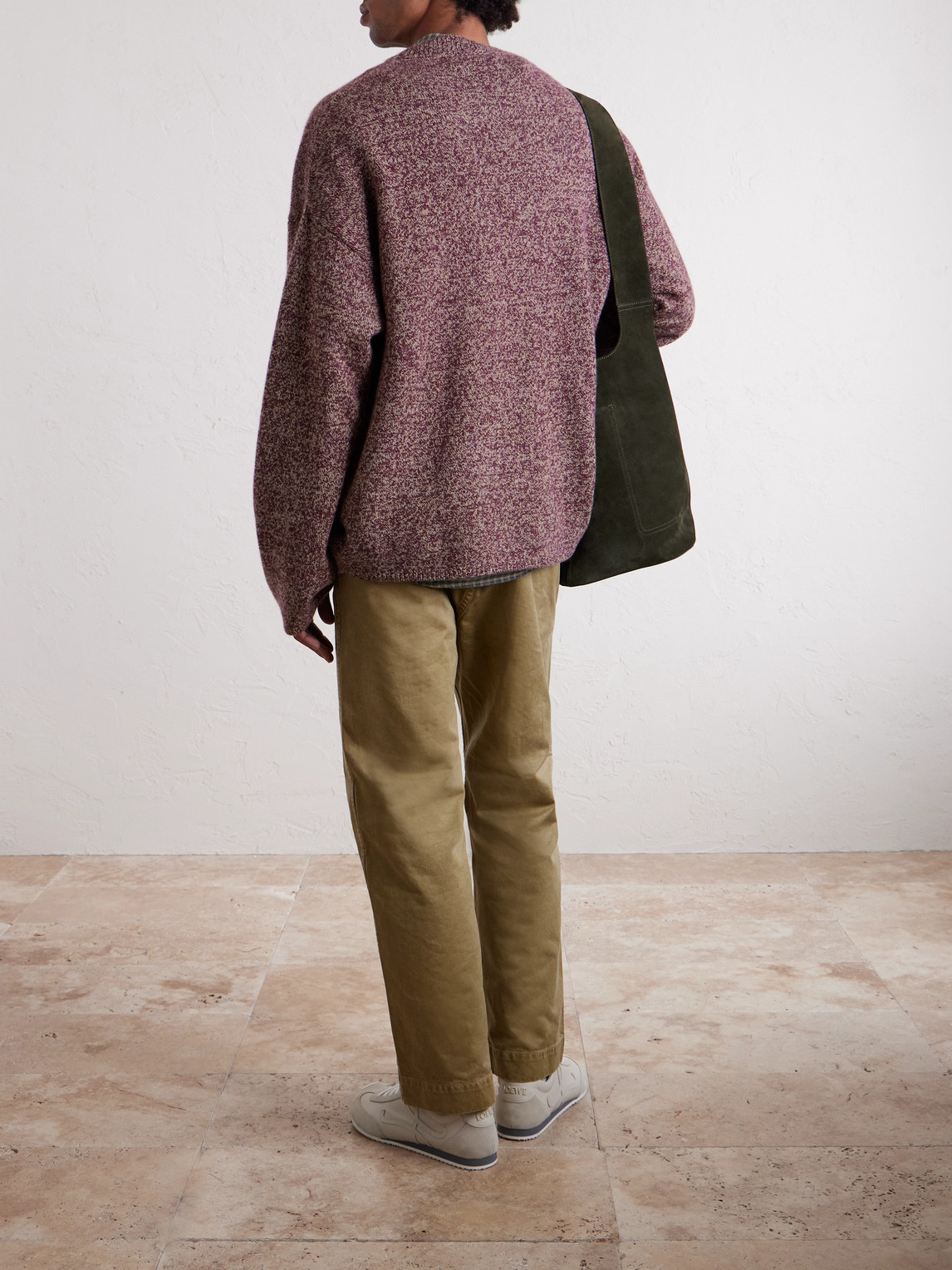  The Elder Statesman - Dume Marl Cashmere Sweater - Men - Burgundy - S 