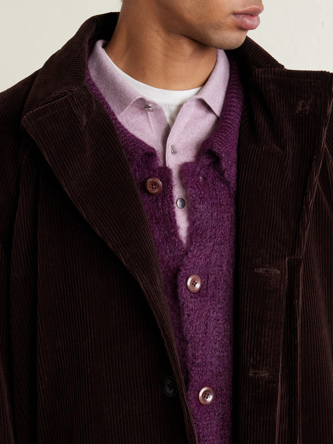 The Elder Statesman Thistle Alpaca-blend Cardigan In Burgundy