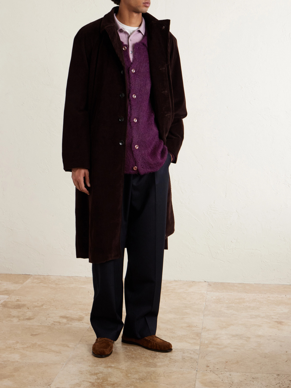 The Elder Statesman Thistle Alpaca-blend Cardigan In Burgundy