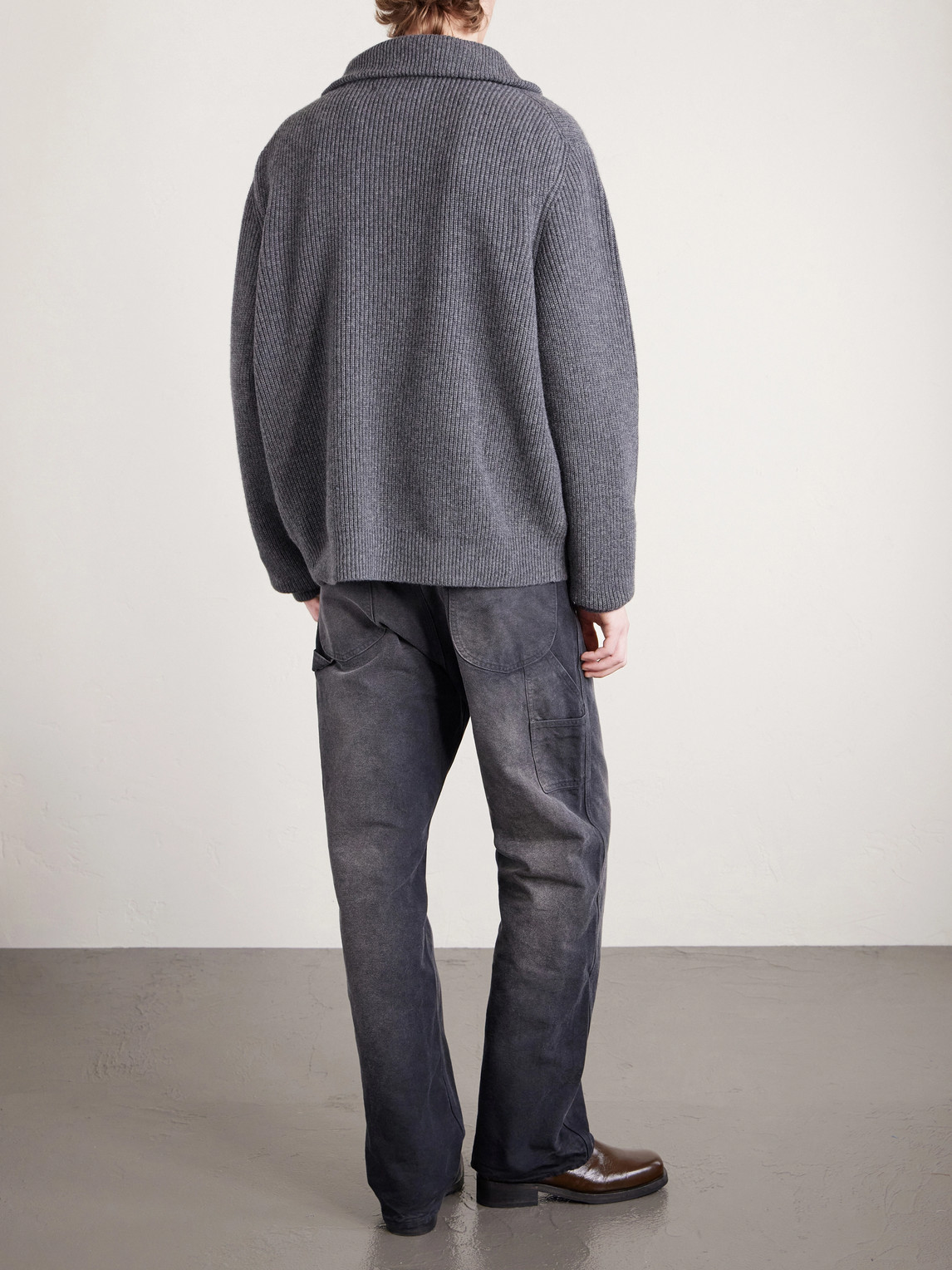  The Elder Statesman - Clemente Ribbed Cashmere Half-zip Sweater - Men - Gray - S 