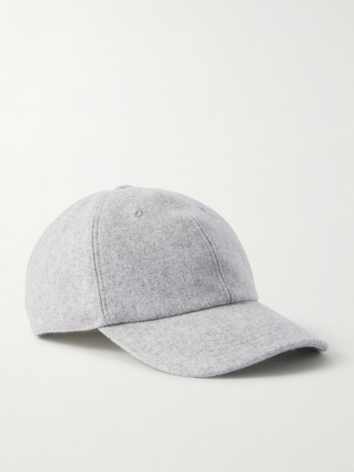 The Elder Statesman Wool And Cashmere-blend Baseball Cap In Gray