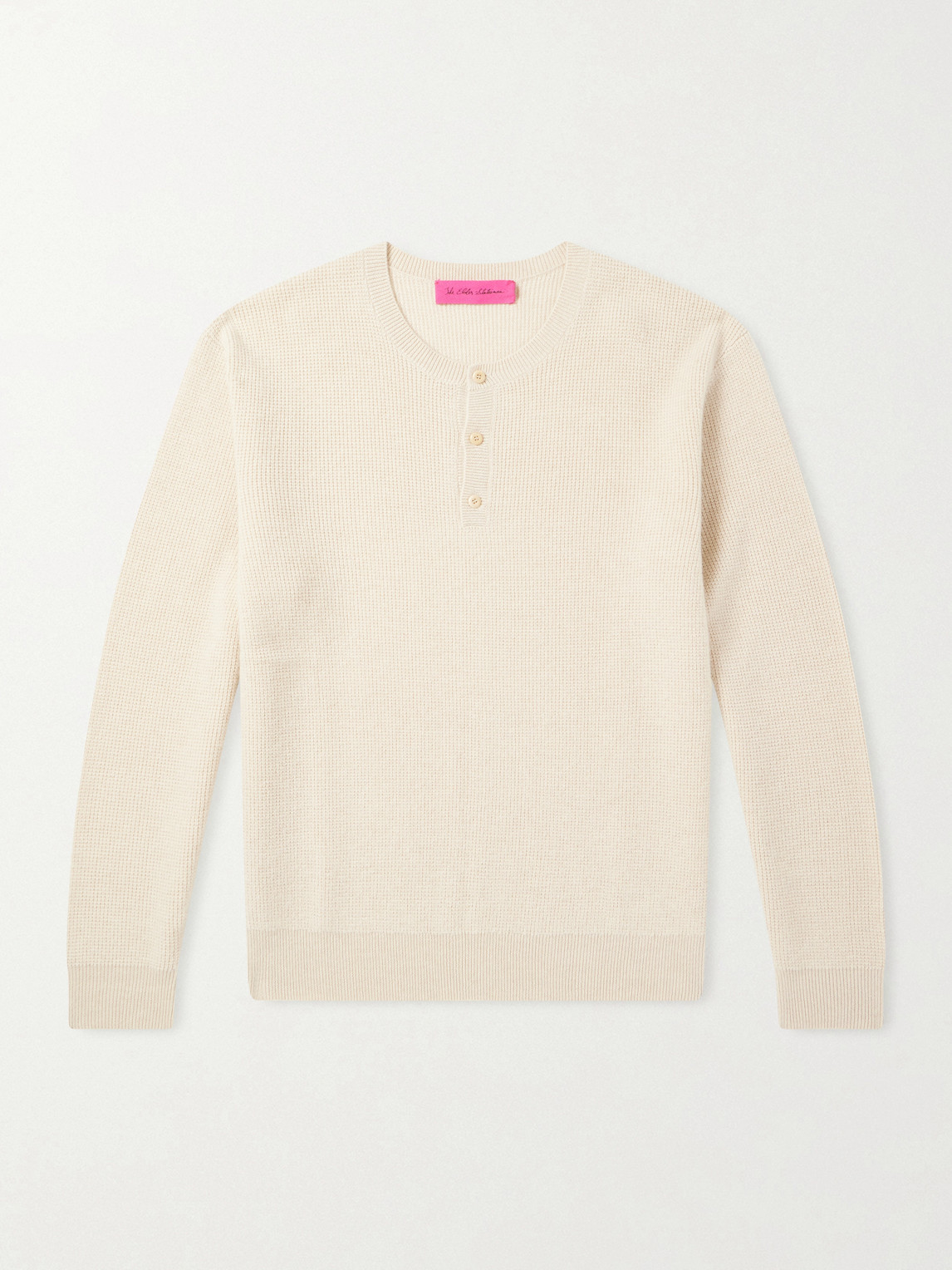 The Elder Statesman Waffle-Knit Cashmere Henley weater - Men