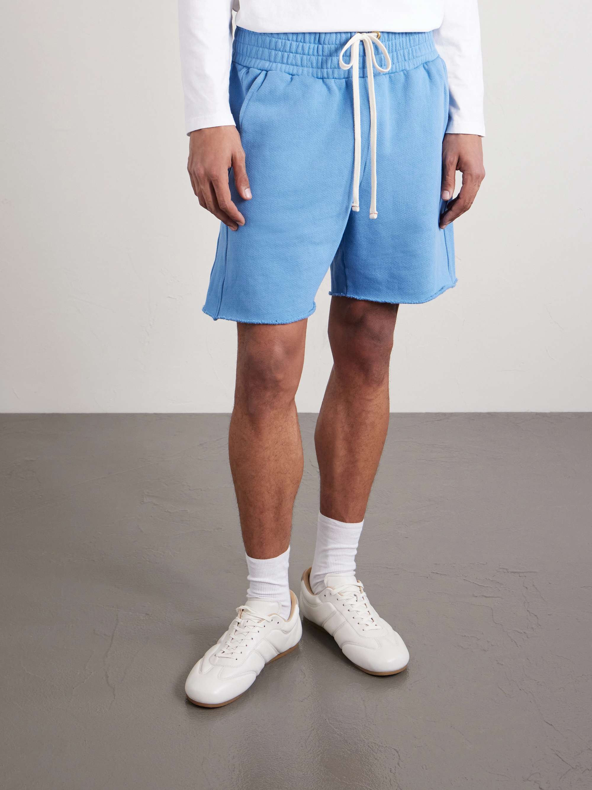 LES TIEN Shorts aus Baumwoll-Jersey mit Kordelzugbund in Stückfärbung