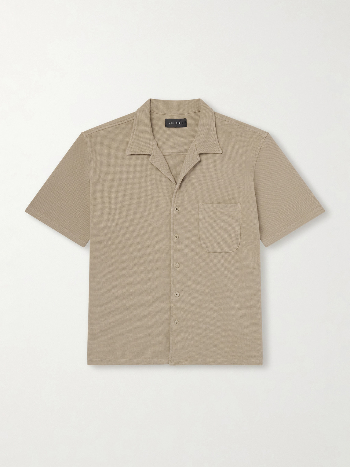 Les Tien Camp-Collar Garment-Dyed Cotton-Piqué Shirt - Men