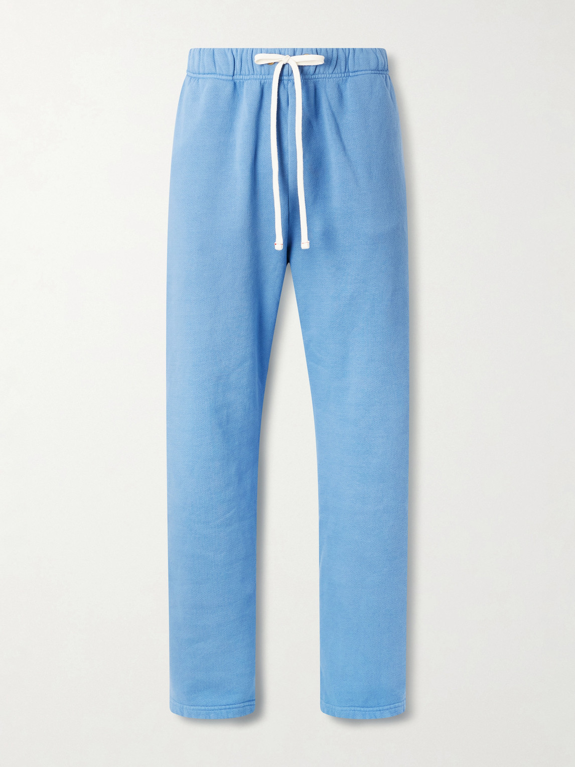 Les Tien Straight-leg Garment-dyed Cotton-jersey Sweatpants In Blue