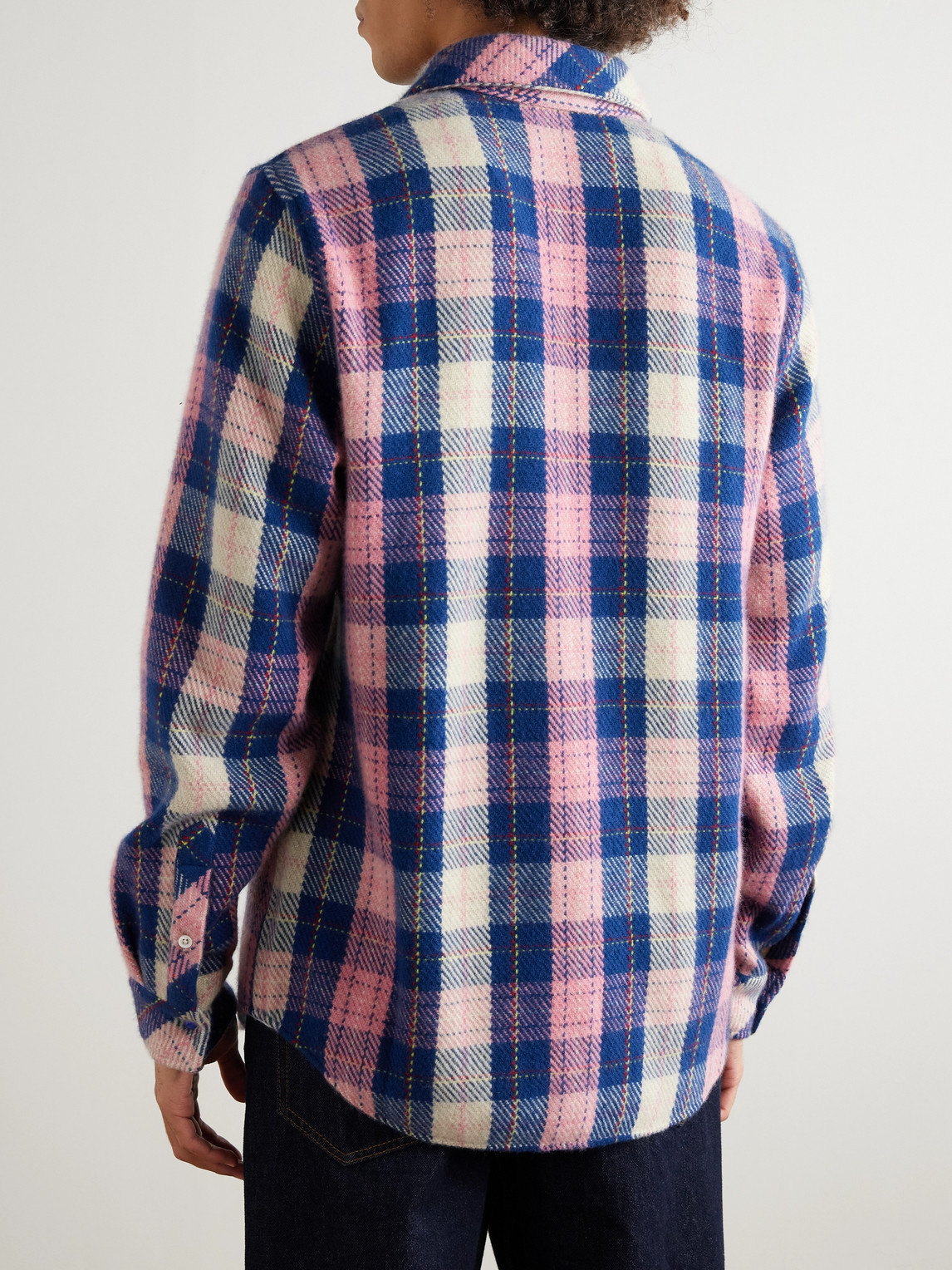 God's True Cashmere - Checked Cashmere Shirt - Men - Pink - M 