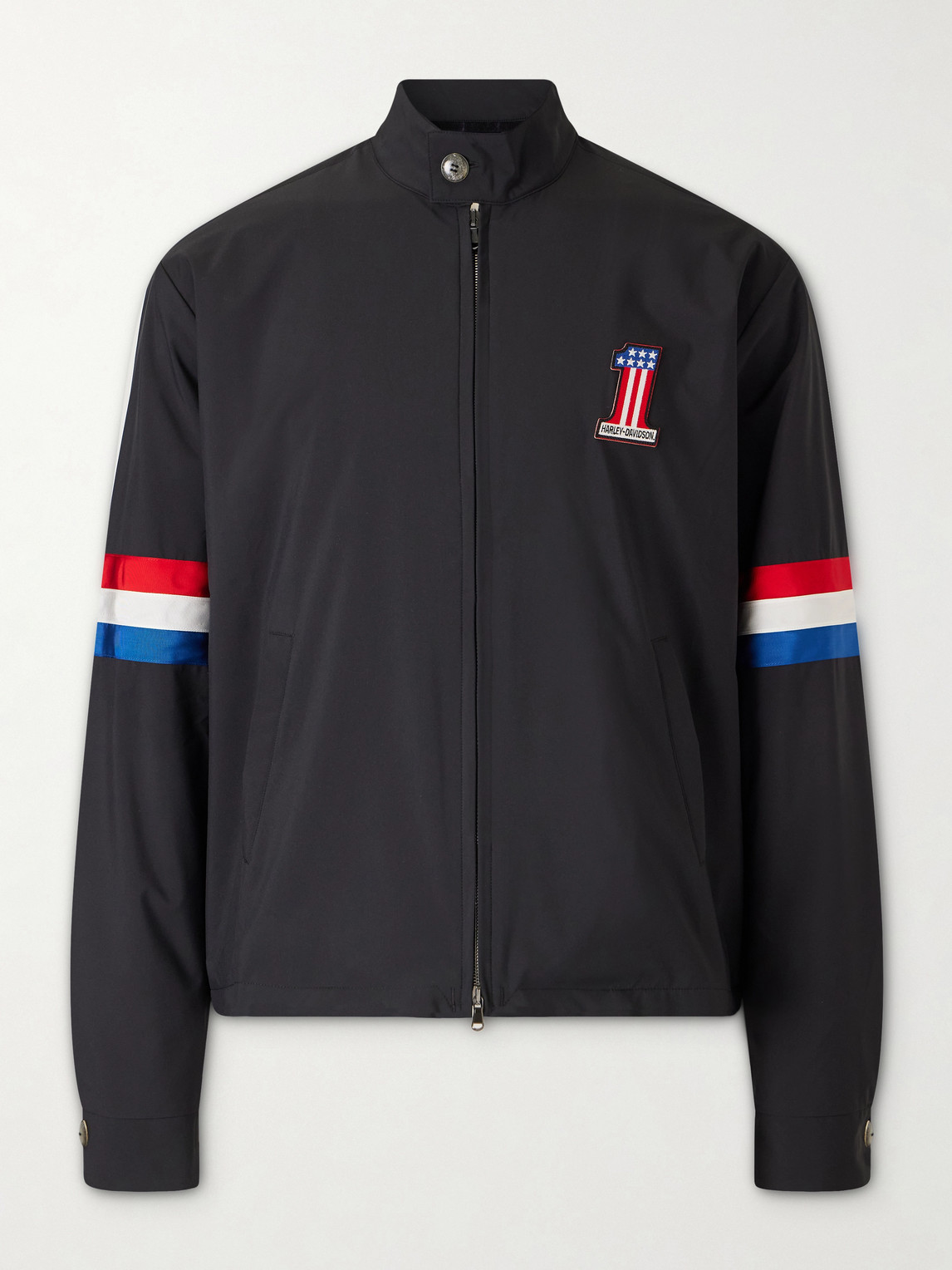 God’s True Cashmere – Harley-Davidson Striped Appliquéd Recycled Shell Jacket