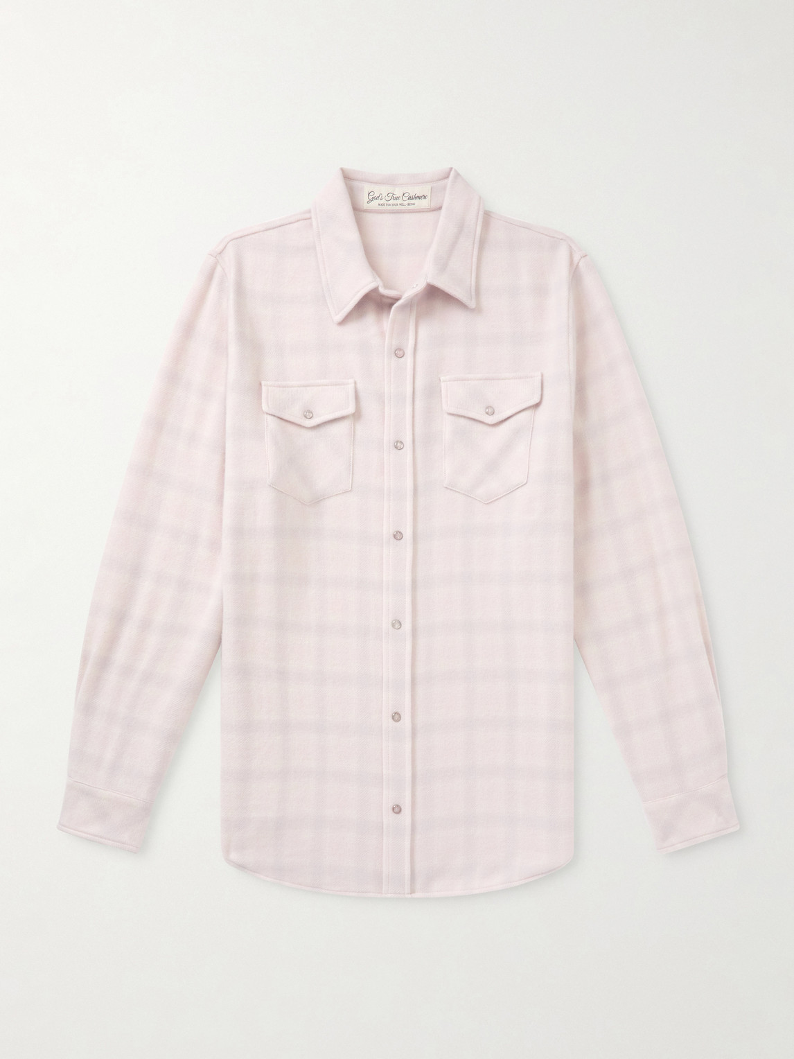 God’s True Cashmere – Clarity Ombre Checked Cashmere Shirt