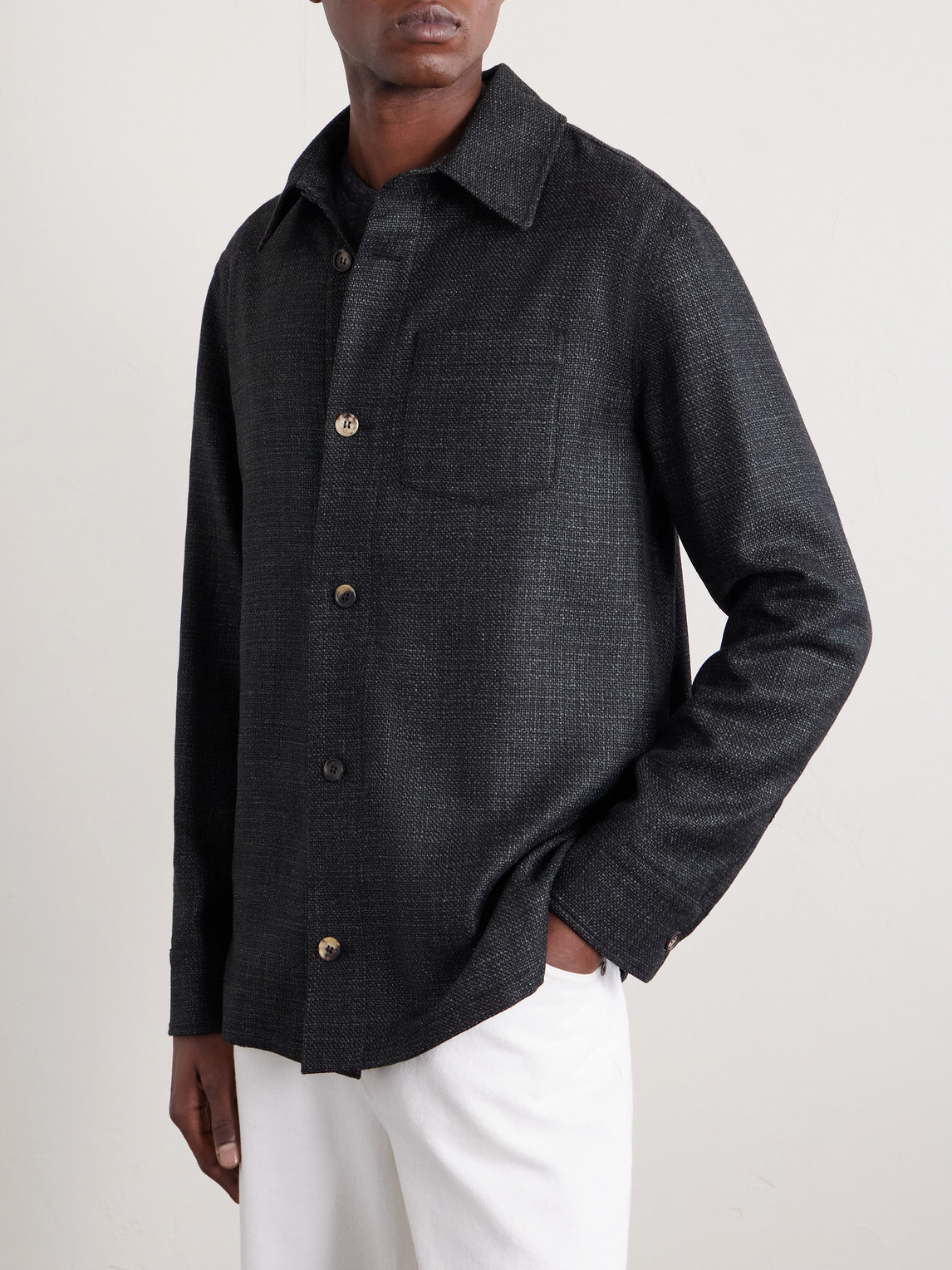 Drew Wool And Silk-Blend Overshirt