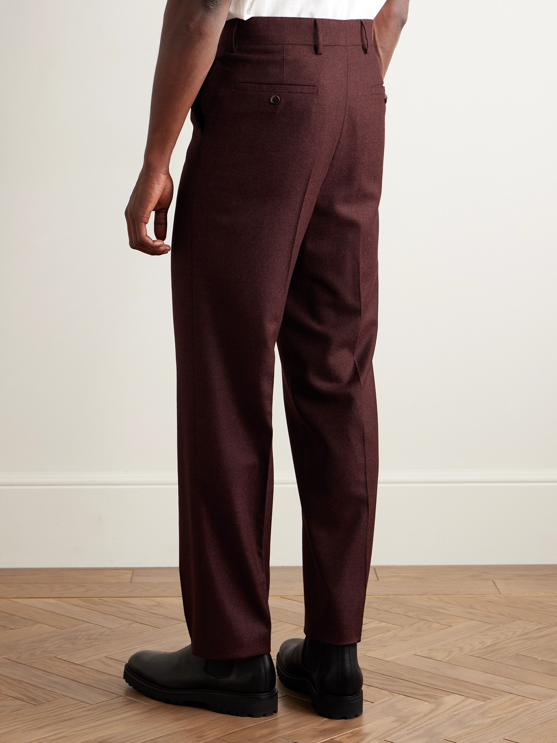 Gabriela Hearst Harold Slim-fit Straight-leg Wool And Cashmere-blend Twill Suit Trousers In Burgundy