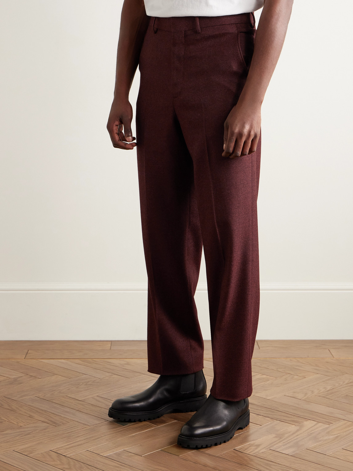 Gabriela Hearst Harold Slim-fit Straight-leg Wool And Cashmere-blend Twill Suit Trousers In Burgundy