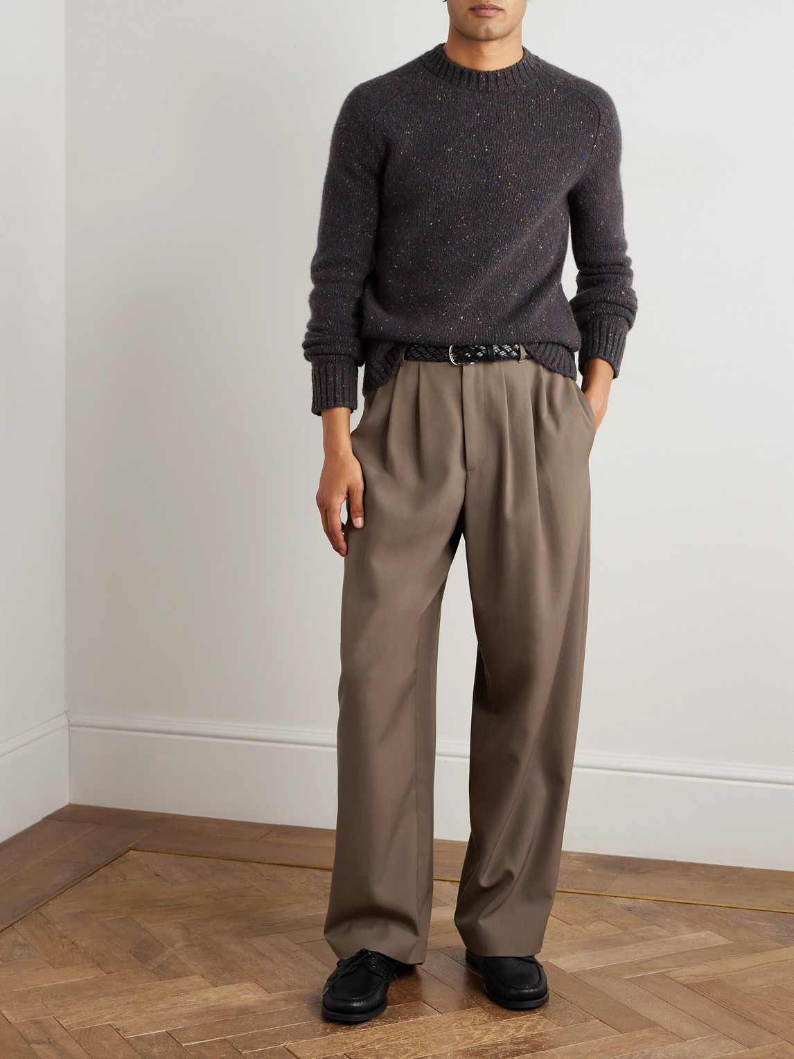 Gabriela Hearst Daniel Flecked Cashmere Sweater In Gray