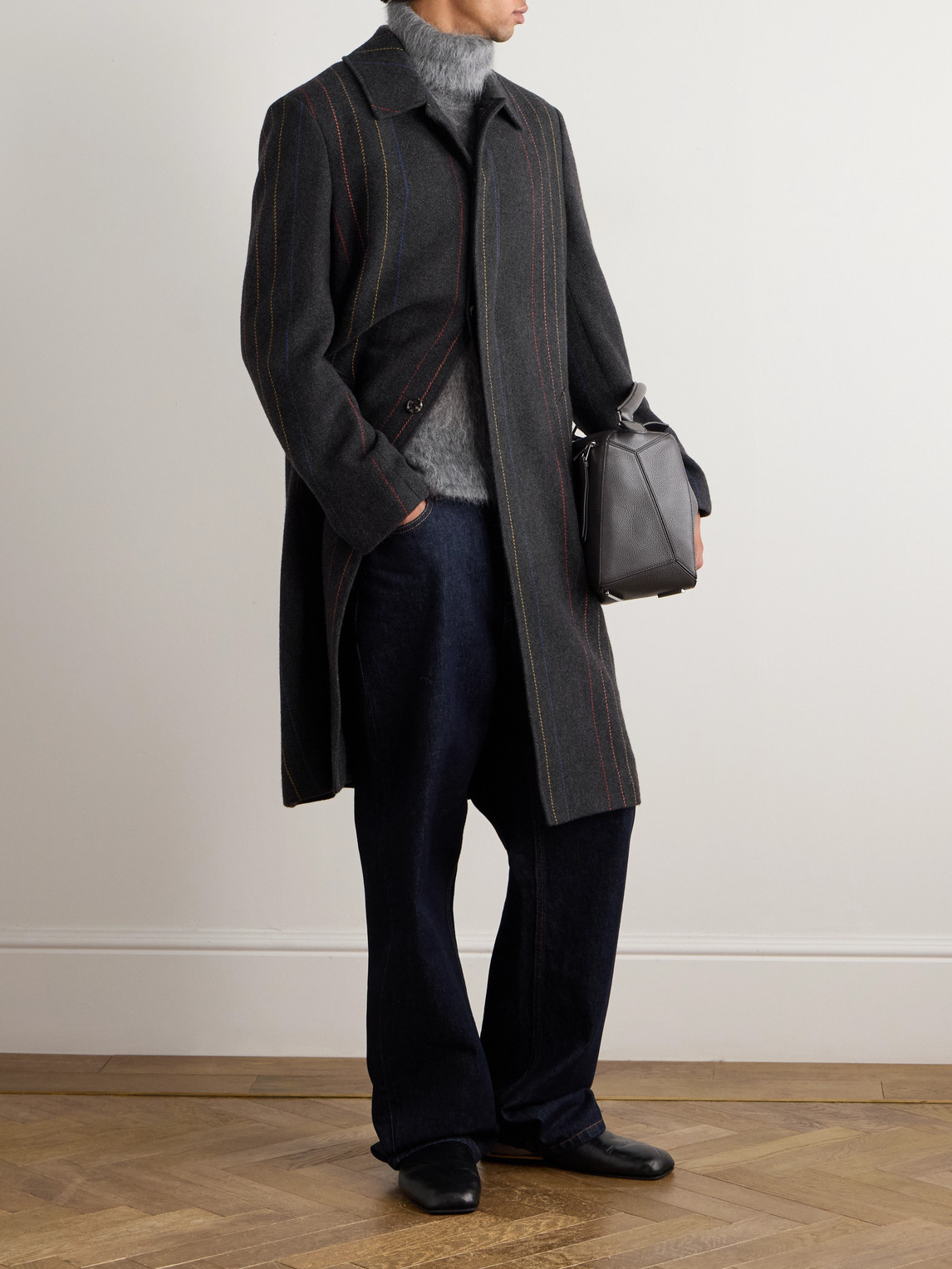 Gabriela Hearst Blake Embroidered Cashmere And Wool-blend Car Coat In Gray