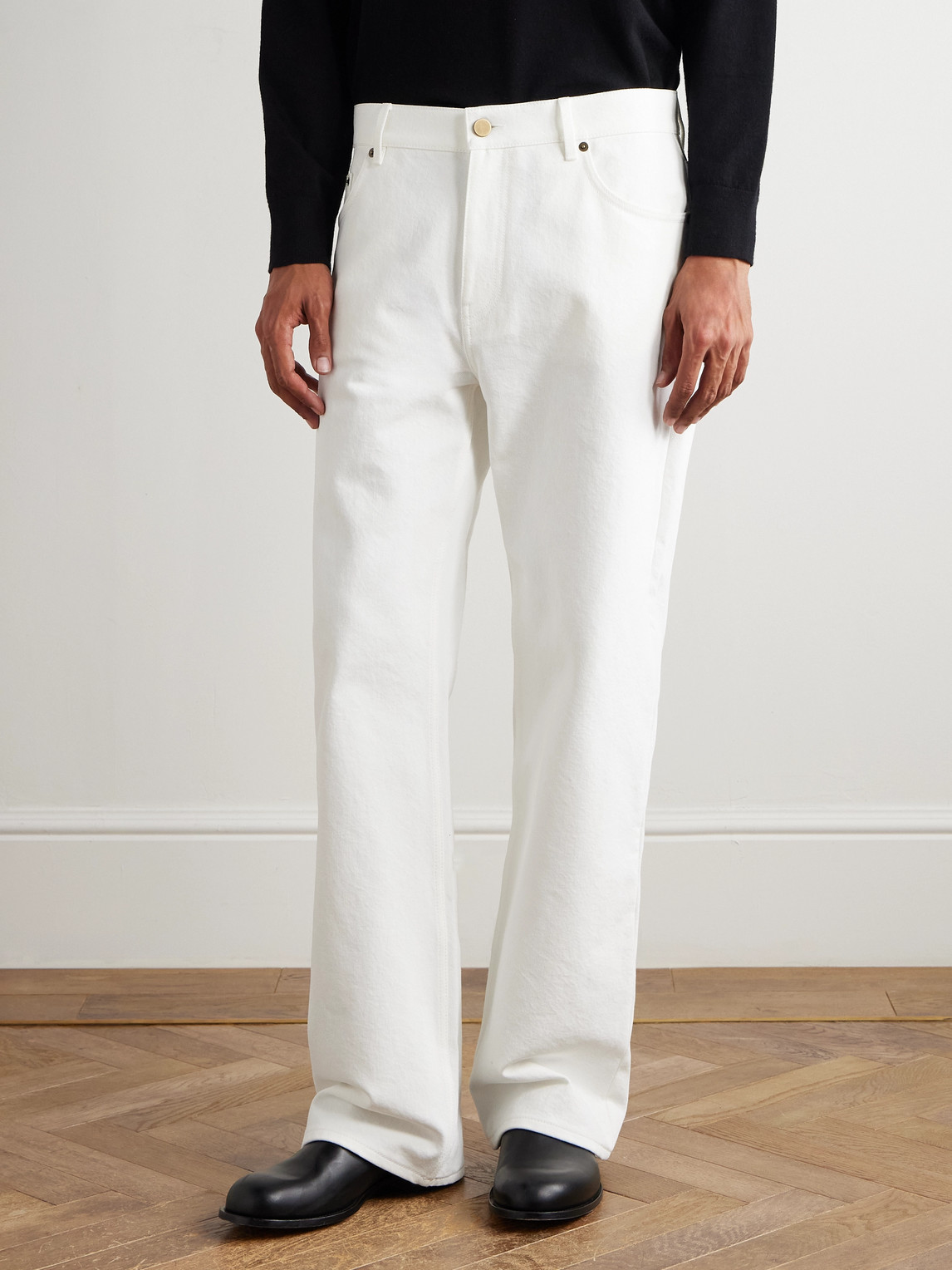 Gabriela Hearst Rey Straight-leg Five Pocket Pant In White Recycled Cotton Denim In White