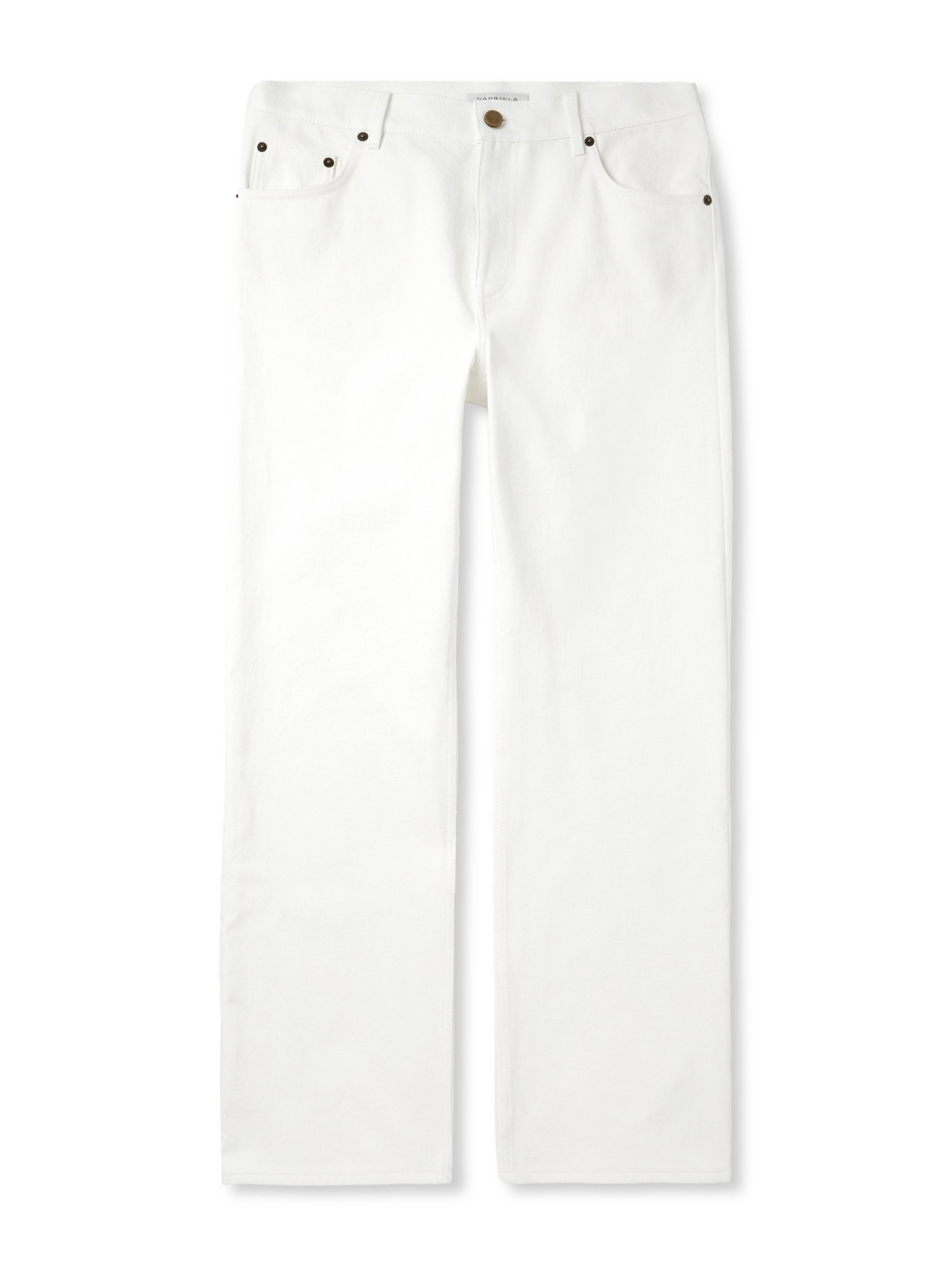 Gabriela Hearst Rey Straight-leg Five Pocket Pant In White Recycled Cotton Denim In White