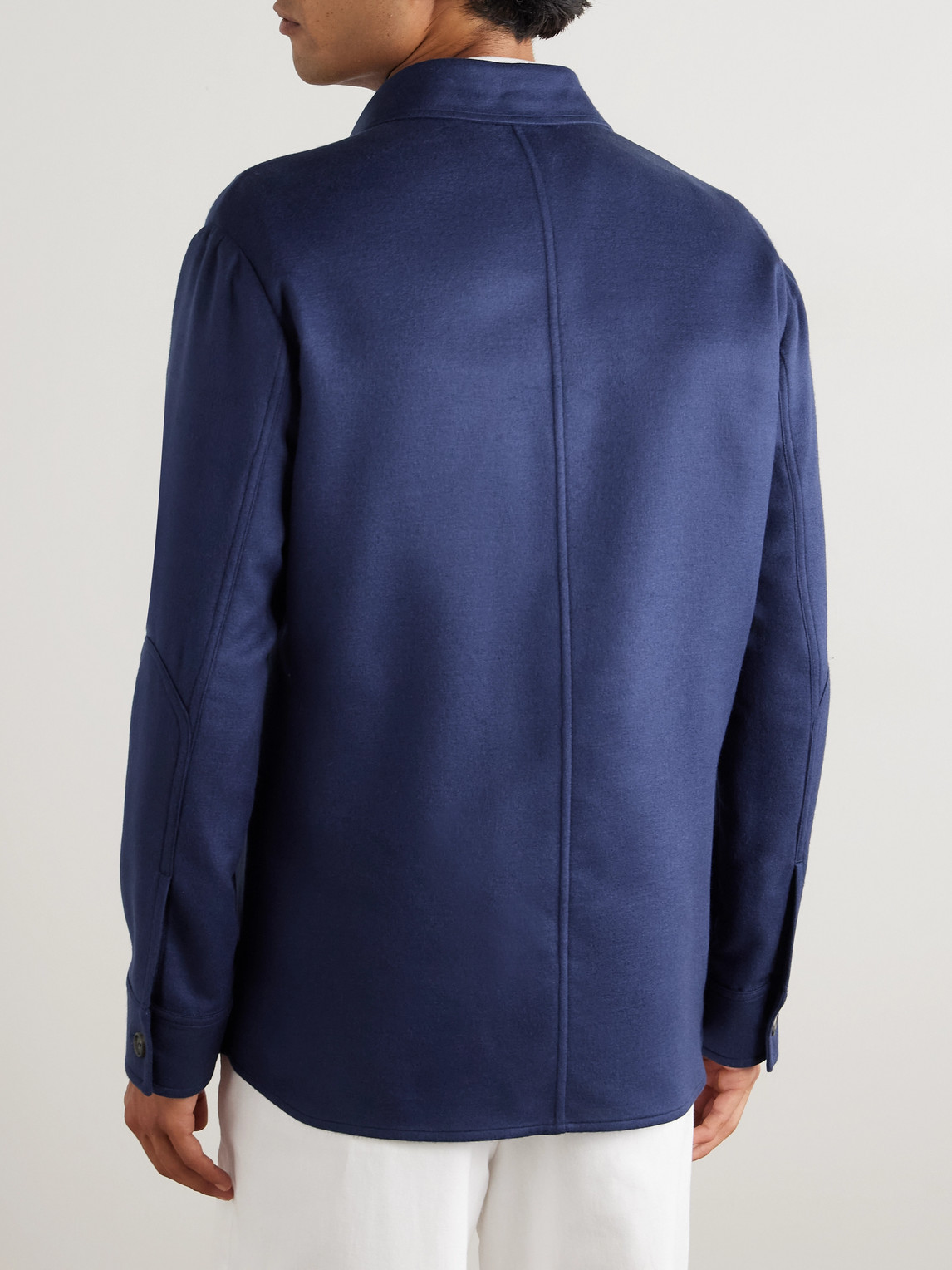 Gabriela Hearst Lucas Silk Overshirt In Blue