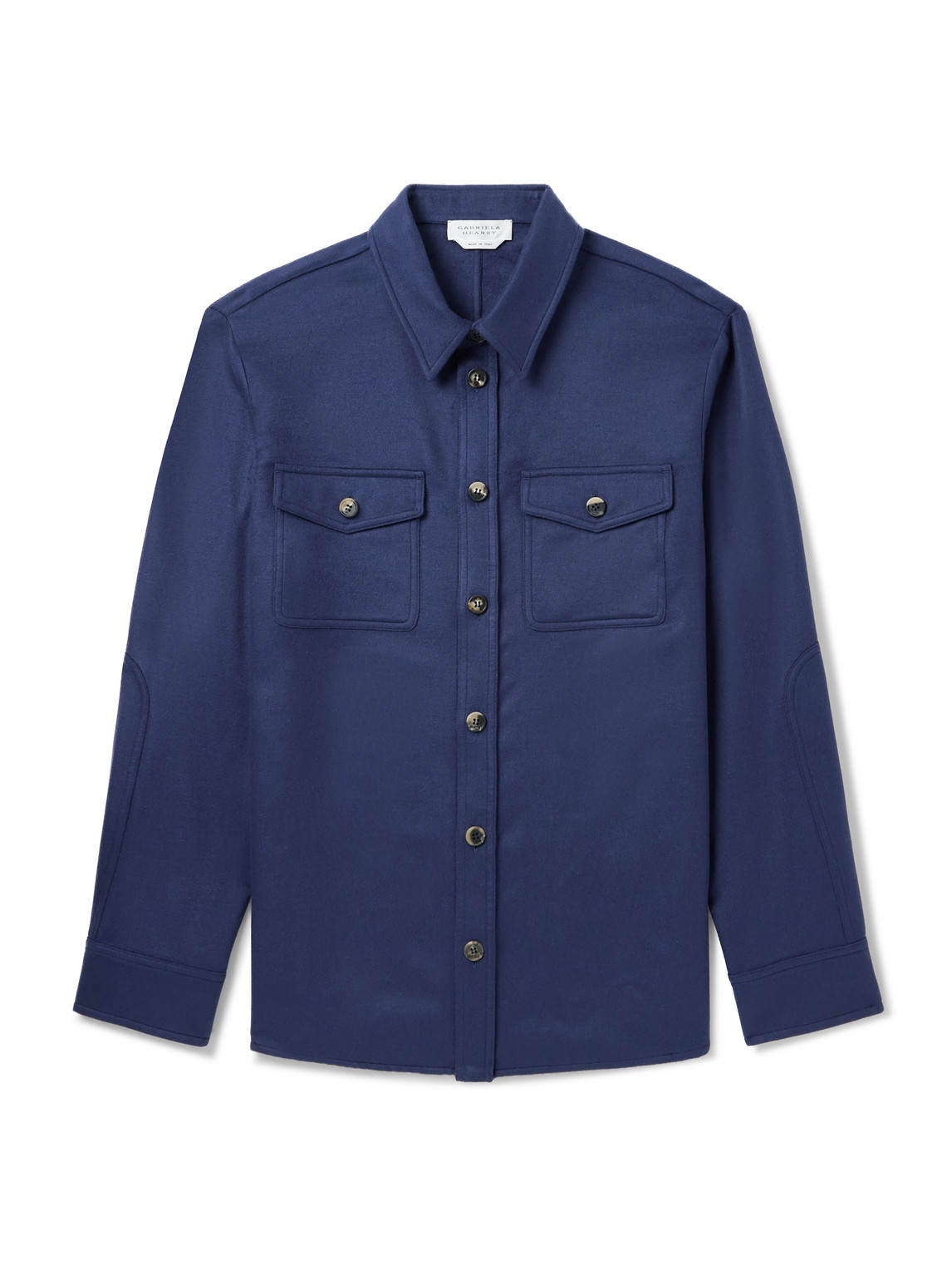 Gabriela Hearst Lucas Silk Overshirt In Blue