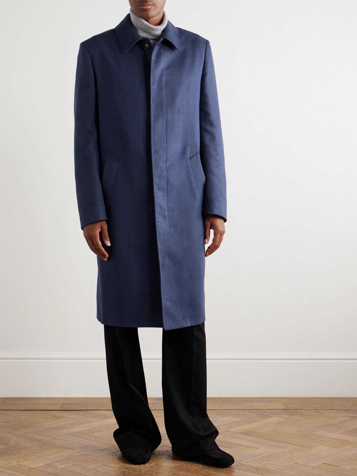Gabriela Hearst Blake Silk-felt Car Coat In Blue