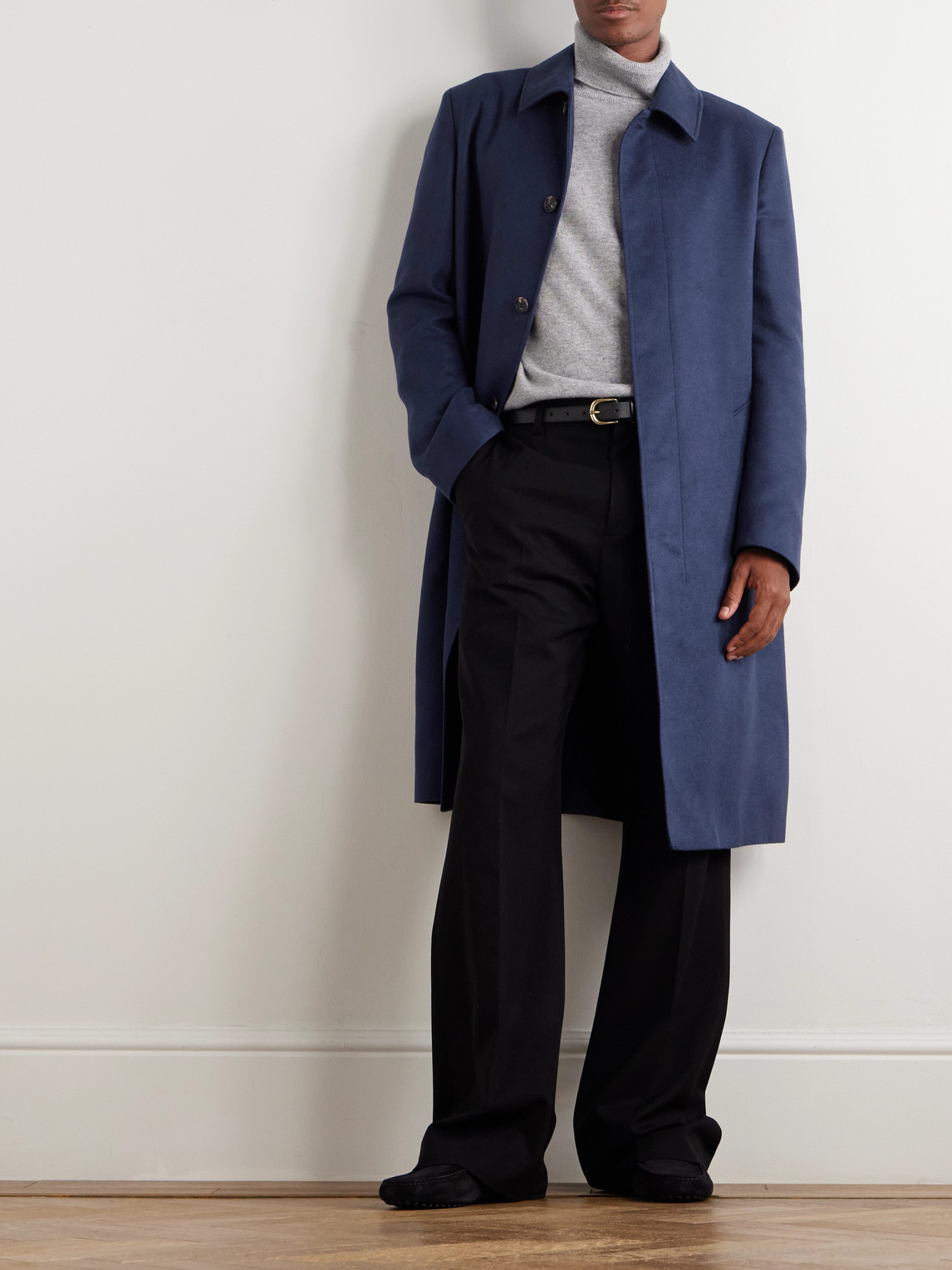 Gabriela Hearst Blake Silk-felt Car Coat In Blue