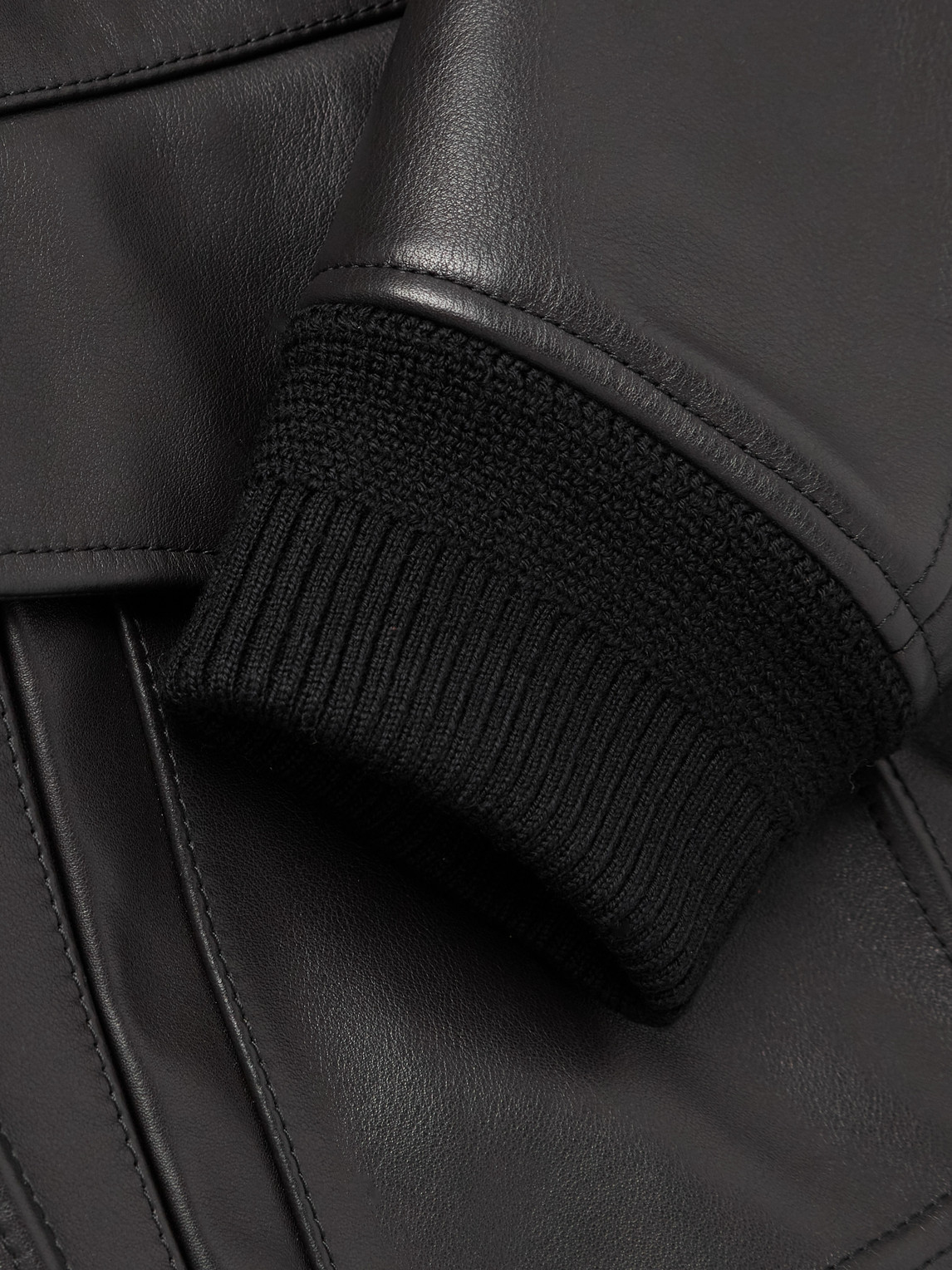 Gabriela Hearst Grant Shearling-trimmed Leather Aviator Jacket In Black