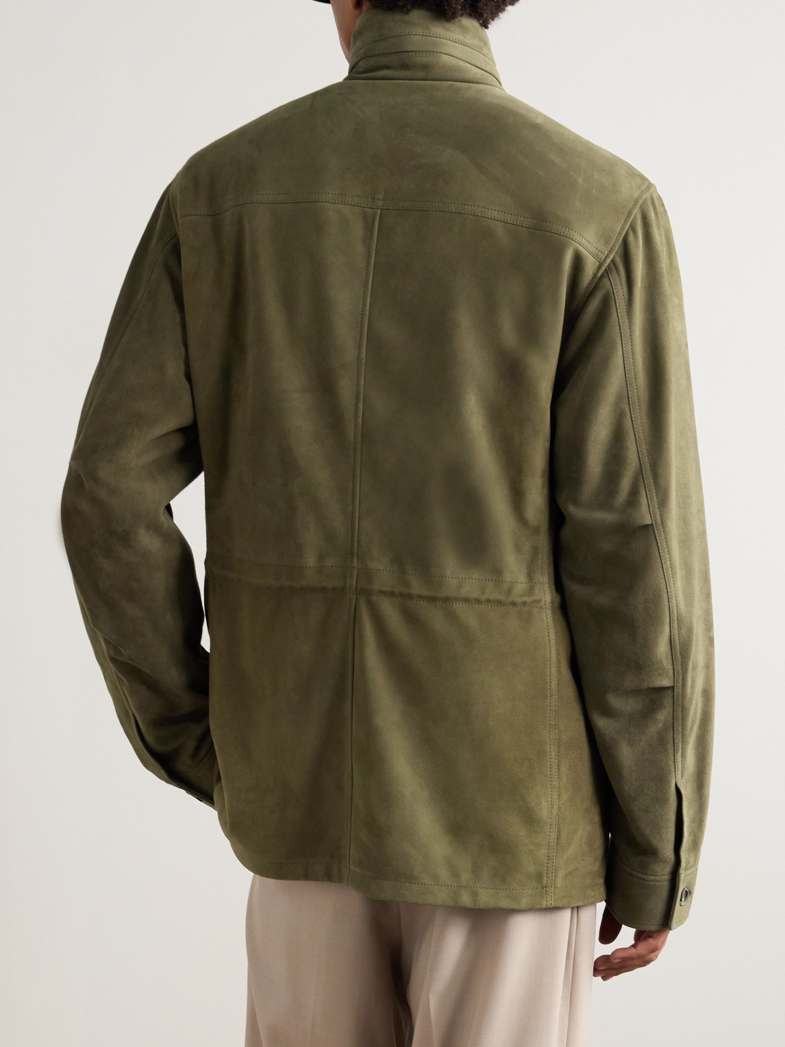 Gabriela Hearst Darwin M64 Oversized Suede Jacket In Green