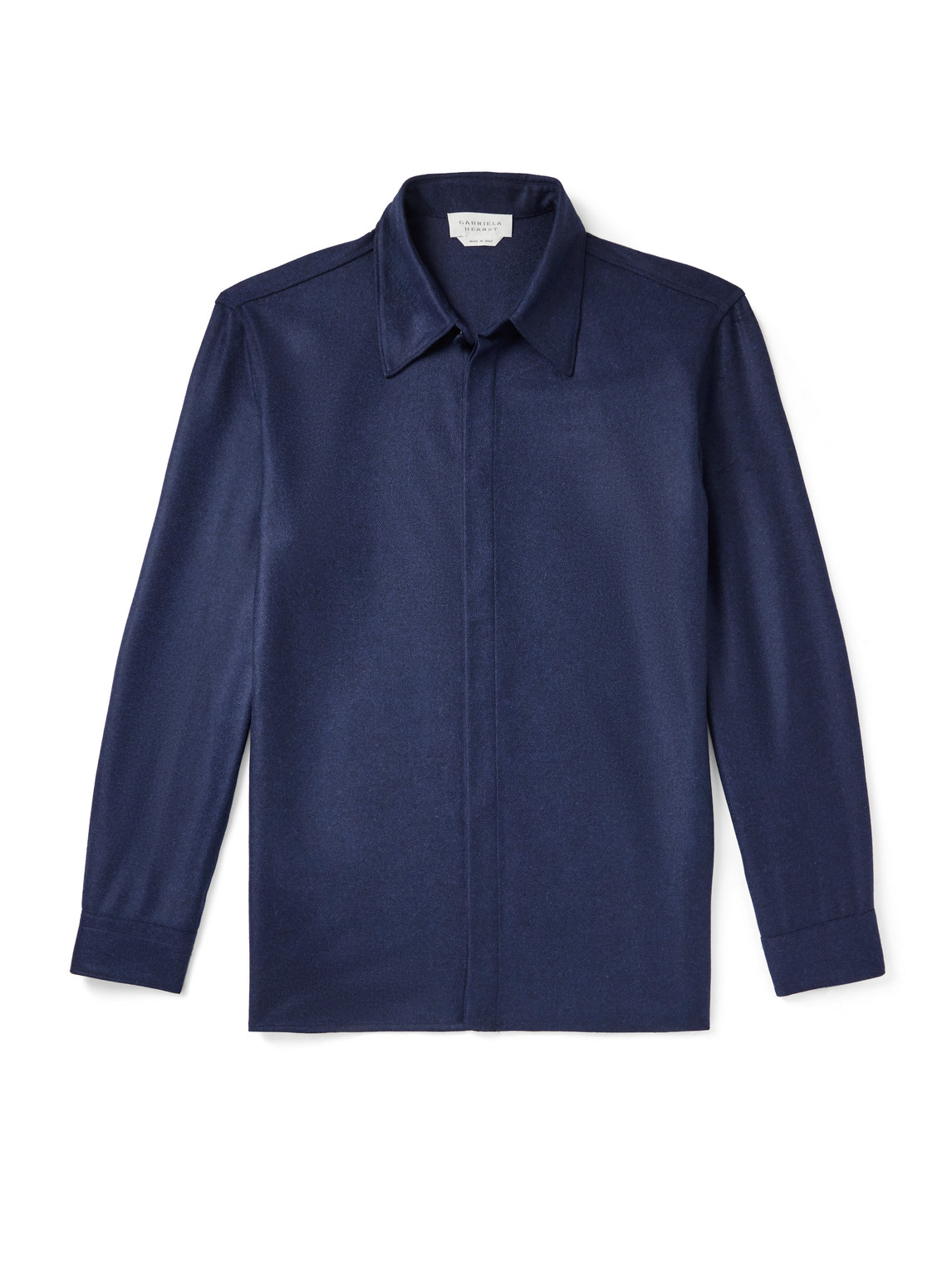 Gabriela Hearst Abbe Wool And Cashmere-blend Twill Shirt In Blue