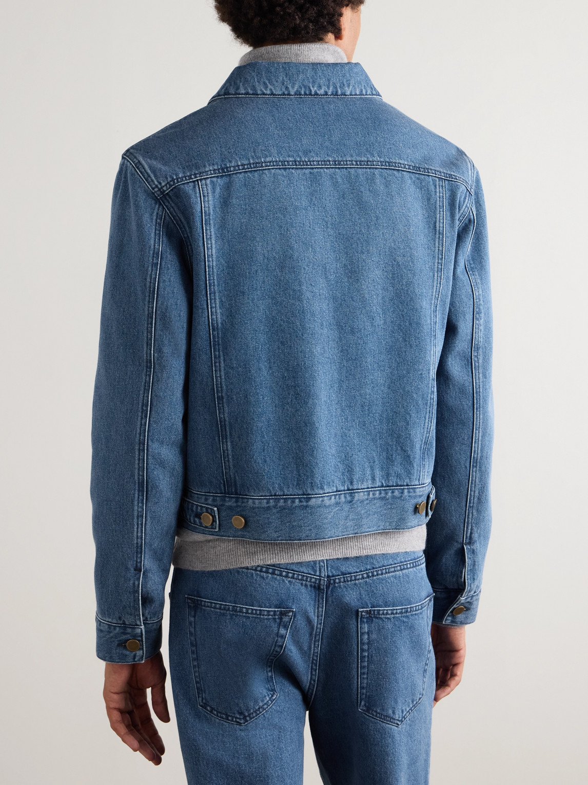 Gabriela Hearst Barry Slim-fit Denim Trucker Jacket In Blue