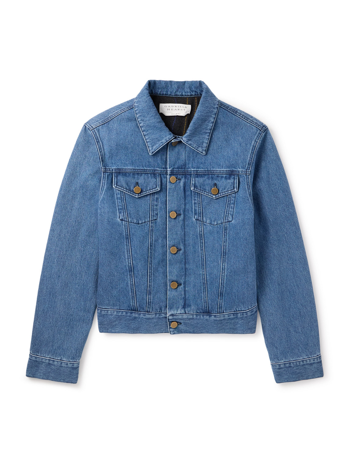 Gabriela Hearst Barry Slim-fit Denim Trucker Jacket In Blue