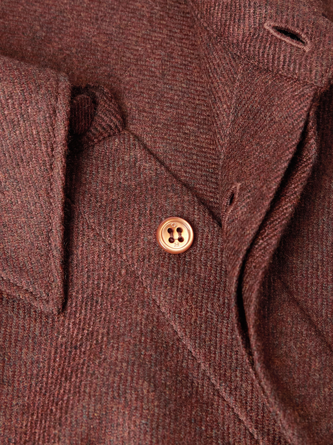 Gabriela Hearst Abbe Wool And Cashmere-blend Twill Shirt In Burgundy