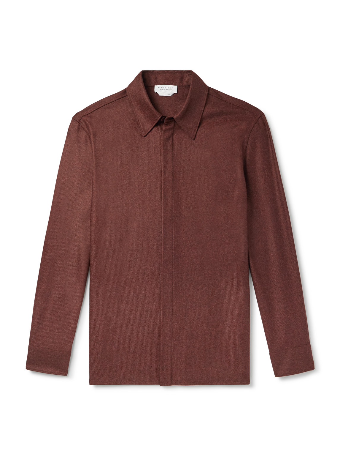 Gabriela Hearst Abbe Wool And Cashmere-blend Twill Shirt In Burgundy