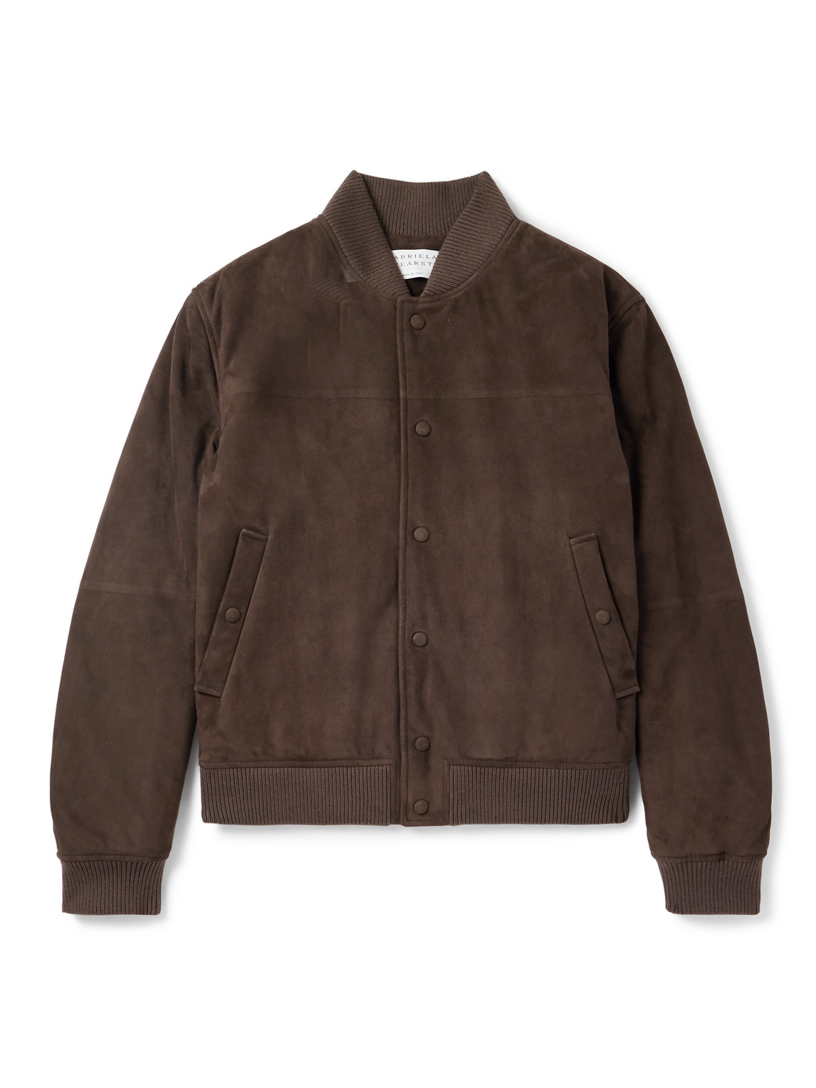 Gabriela Hearst Greg Slim-fit Padded Suede Bomber Jacket In Brown