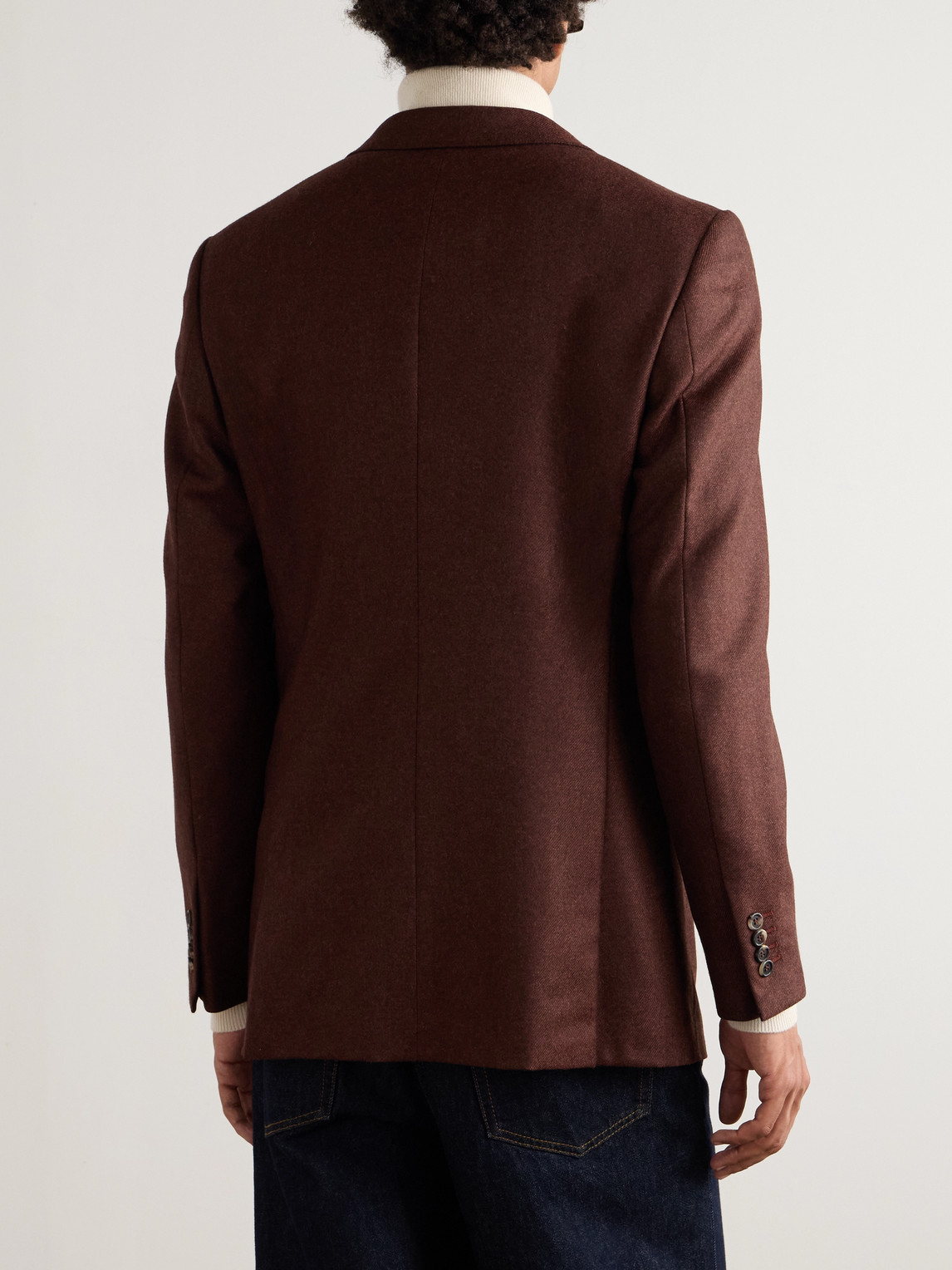 Gabriela Hearst Irving Wool And Cashmere-blend Flannel Suit Jacket In Red