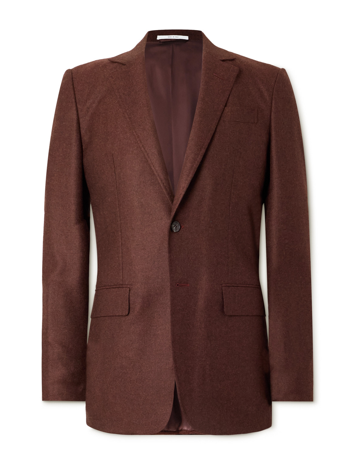 Gabriela Hearst Irving Wool And Cashmere-blend Flannel Suit Jacket In Red