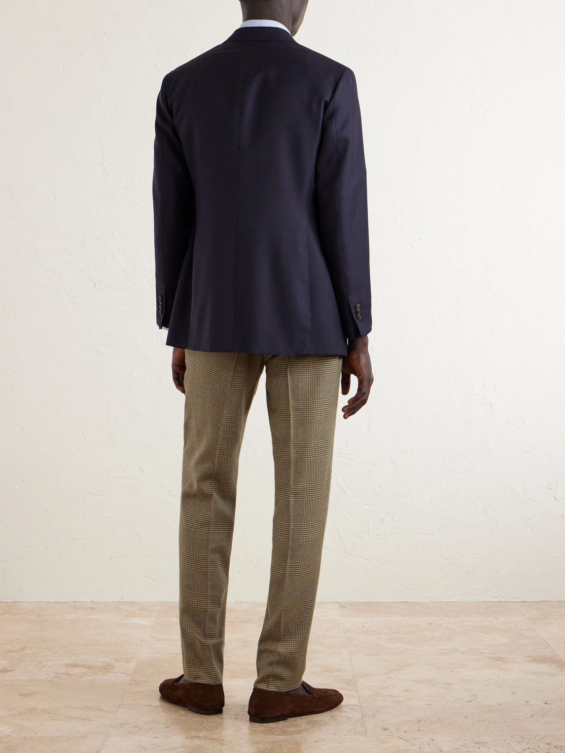  Ralph Lauren Purple Label - Straight-leg Checked Silk, Wool And Cashmere-blend Suit Trousers - Men - Green - Uk/us 34 