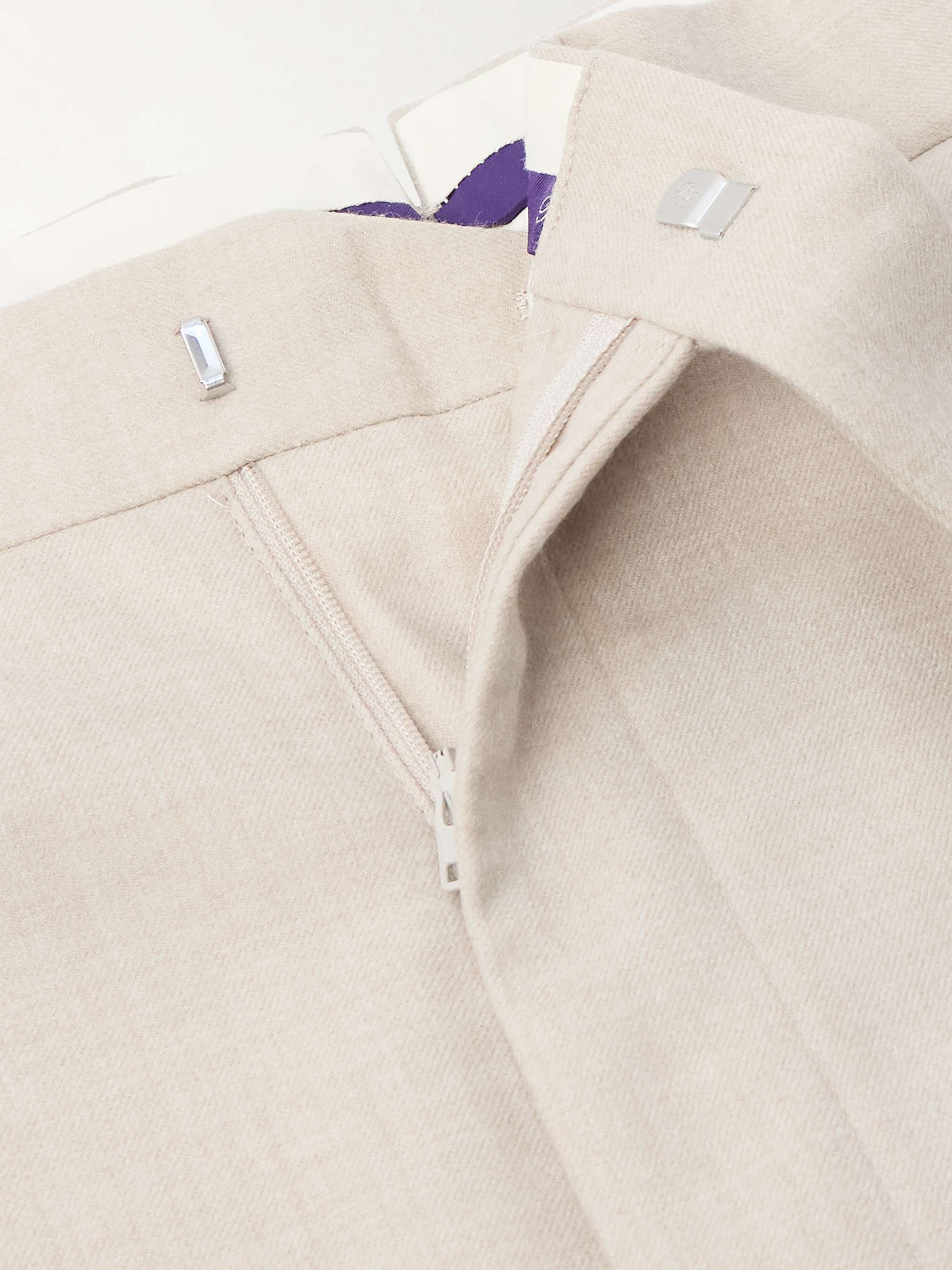 RALPH LAUREN PURPLE LABEL Straight-Leg Pleated Wool-Flannel