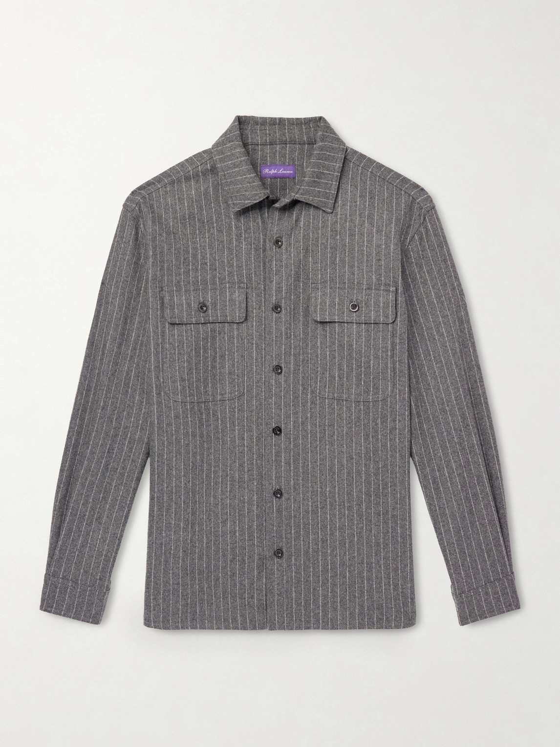 Ralph Lauren Purple Label Pinstriped Super 150s Wool-Flannel Shirt - Men | Thumbnail 6 Ralph Lauren Purple Label Pinstriped Super 150s Wool-Flannel Shirt - Men | Thumbnail 6