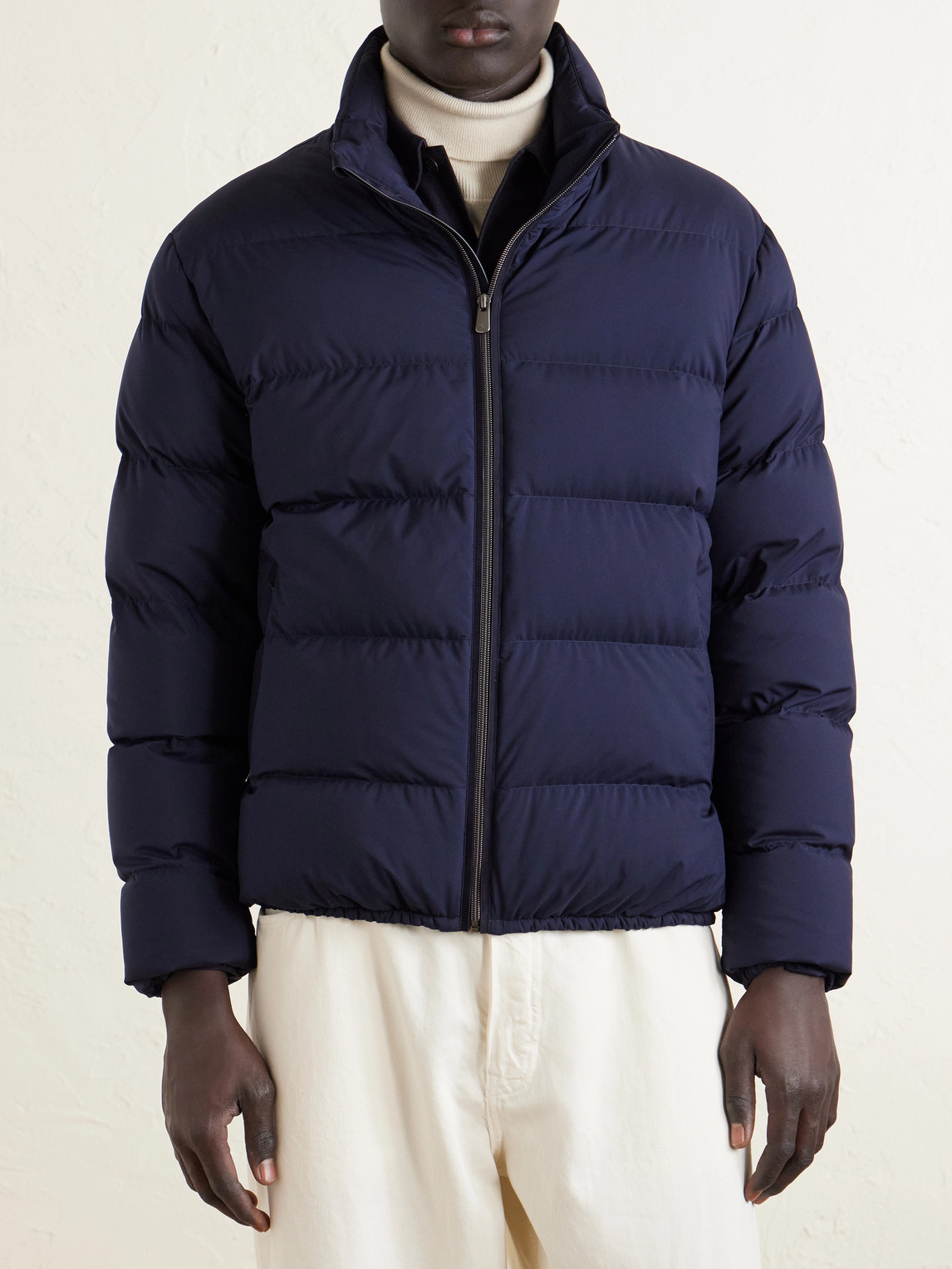  Ralph Lauren Purple Label - Quilted Shell Down Bomber Jacket - Men - Blue - S 